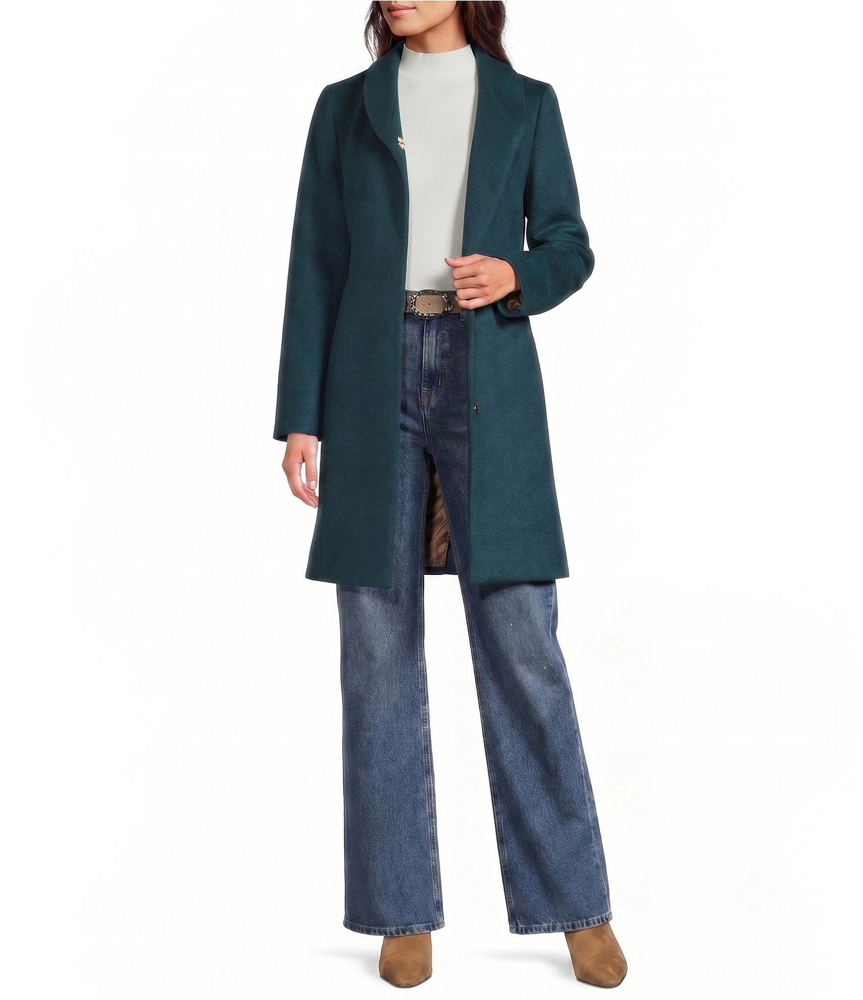 Katherine Kelly Pure Wool Tulip Collar Coat