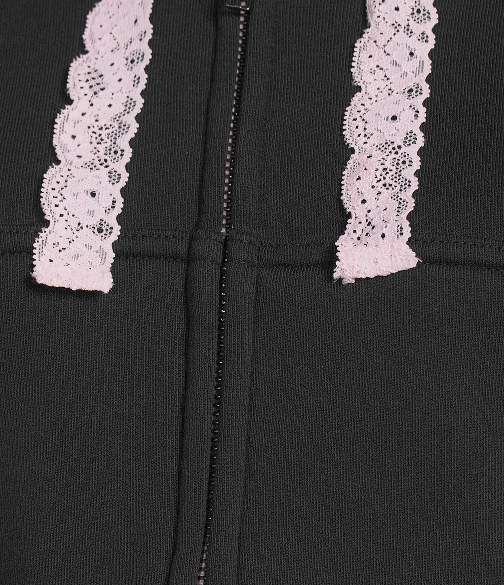 KatieJNYC Dylan Bow/Lace Coordinating Zip Up Hoodie