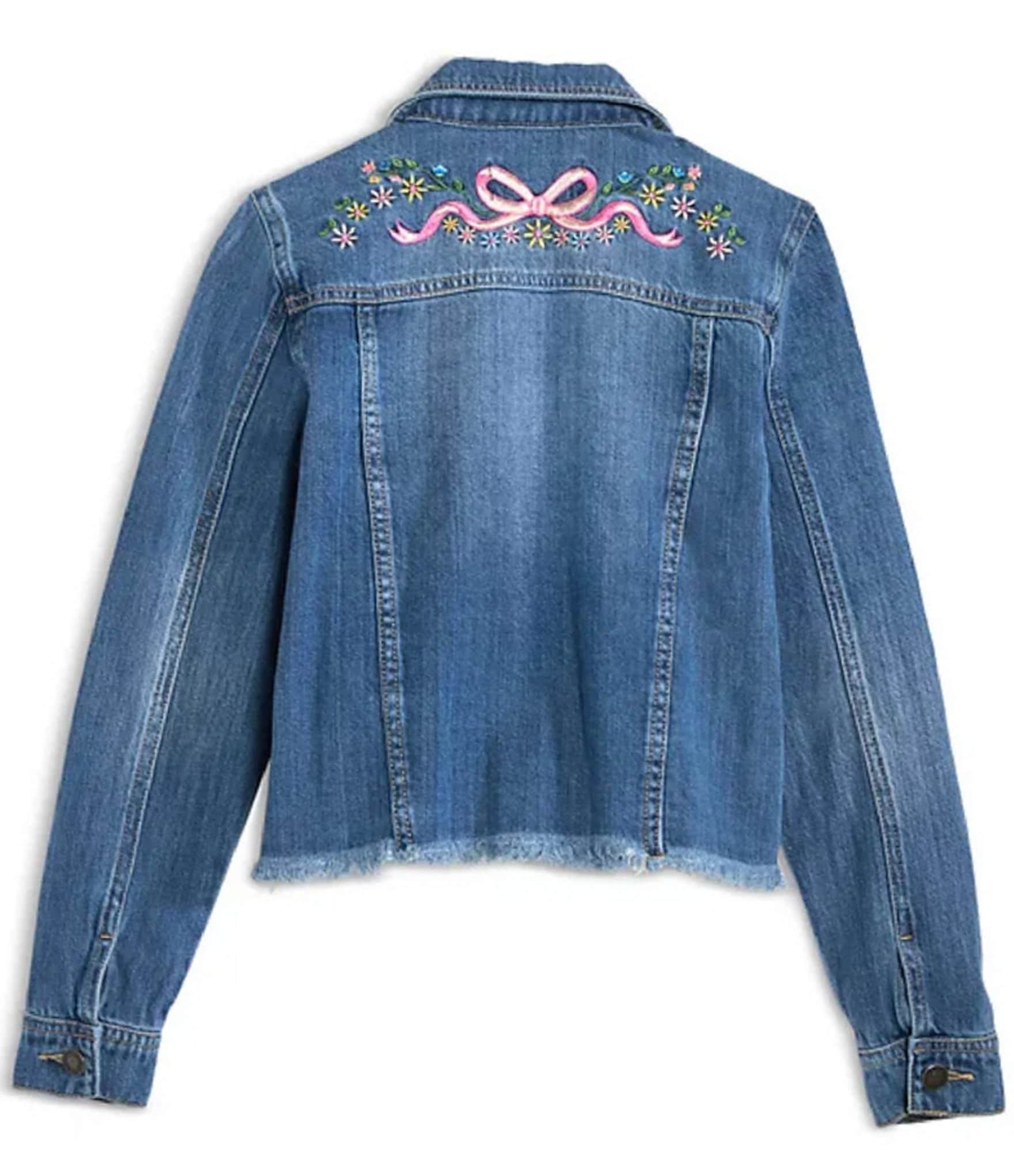 KatieJNYC Big Girls Newport Embroidered Denim Jacket