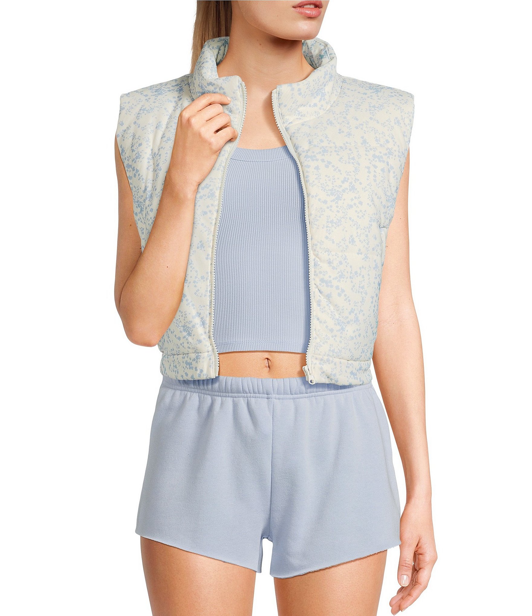 KatieJNYC Snowy Corduroy Floral Vest