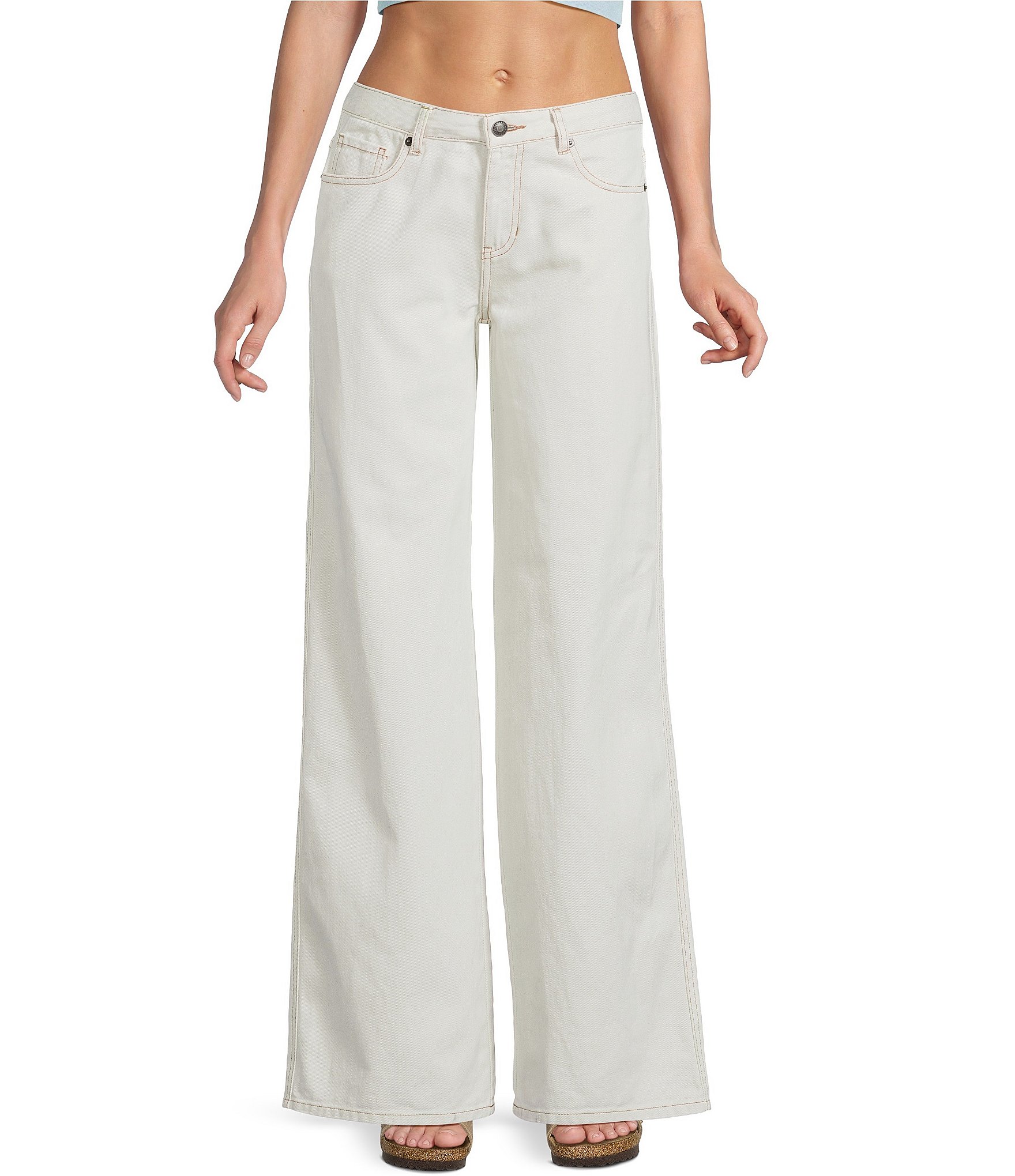 KatieJNYC Solid Wide Leg Chicago Denim Jeans