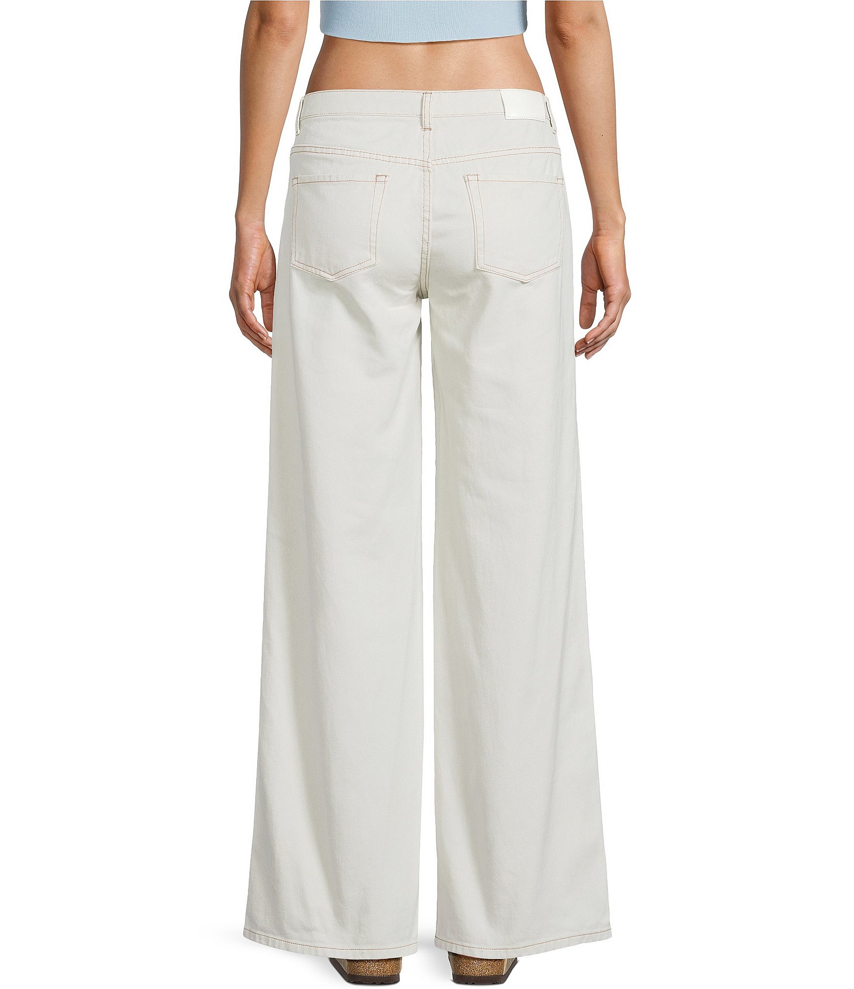 KatieJNYC Solid Wide Leg Chicago Denim Jeans