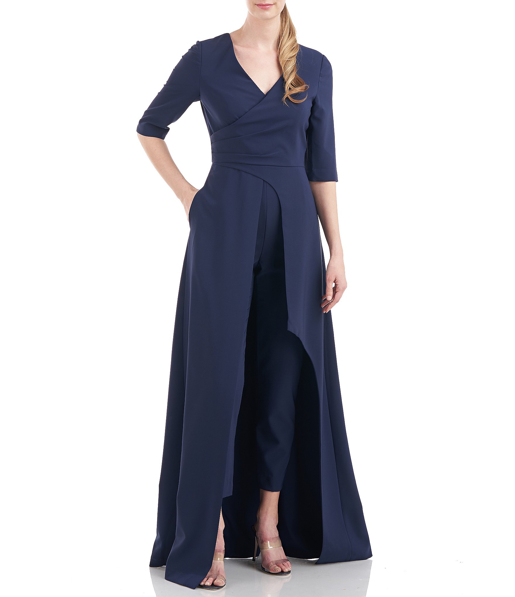 Kay unger crepe outlet maxi romper