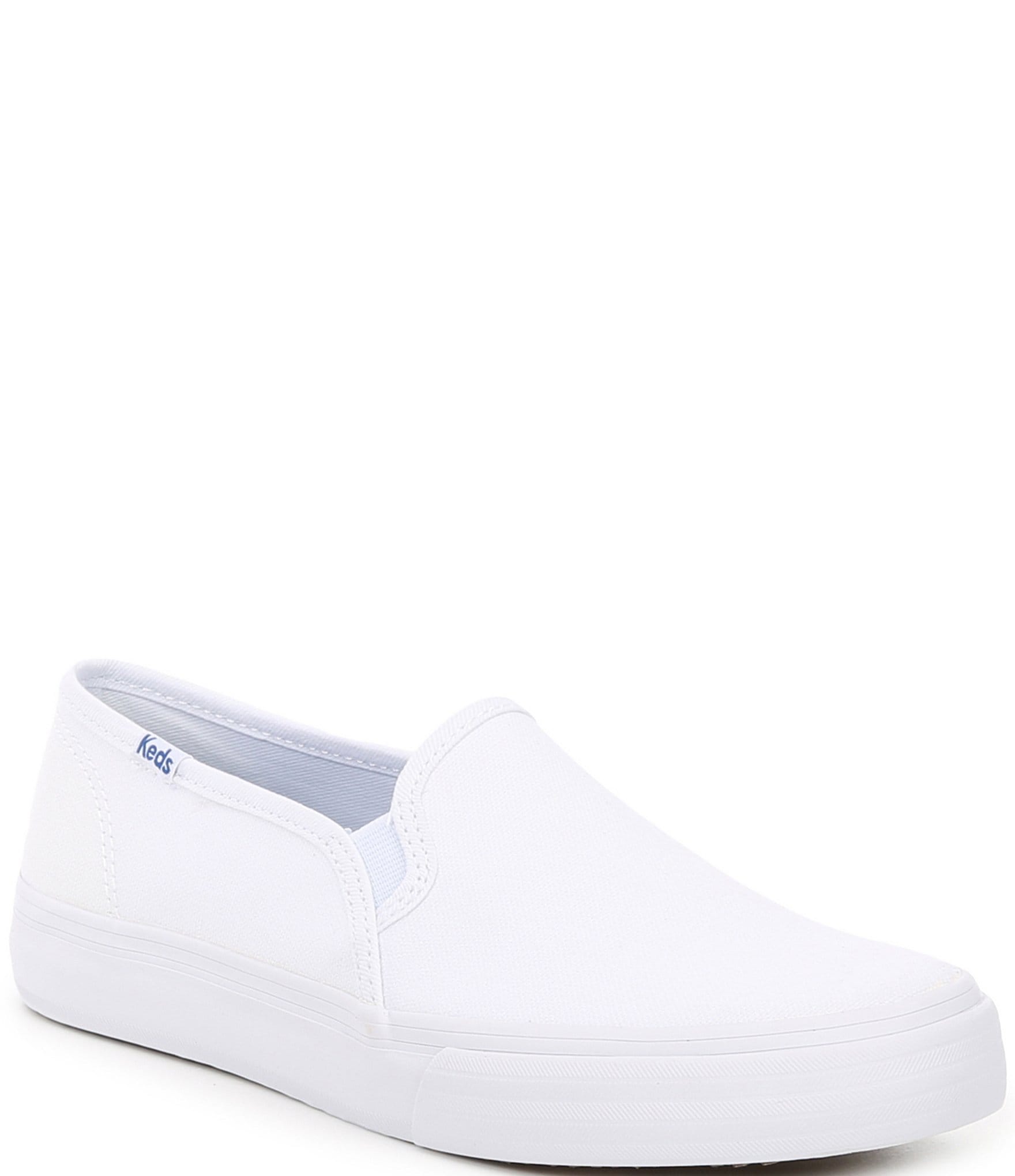 Keds White Canvas Slip On Shoes | vlr.eng.br