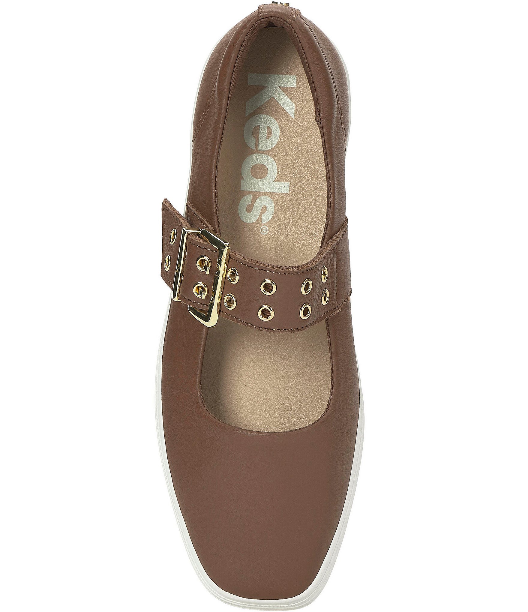 Keds Square Toe Grommet Mary Jane Ballet Flats