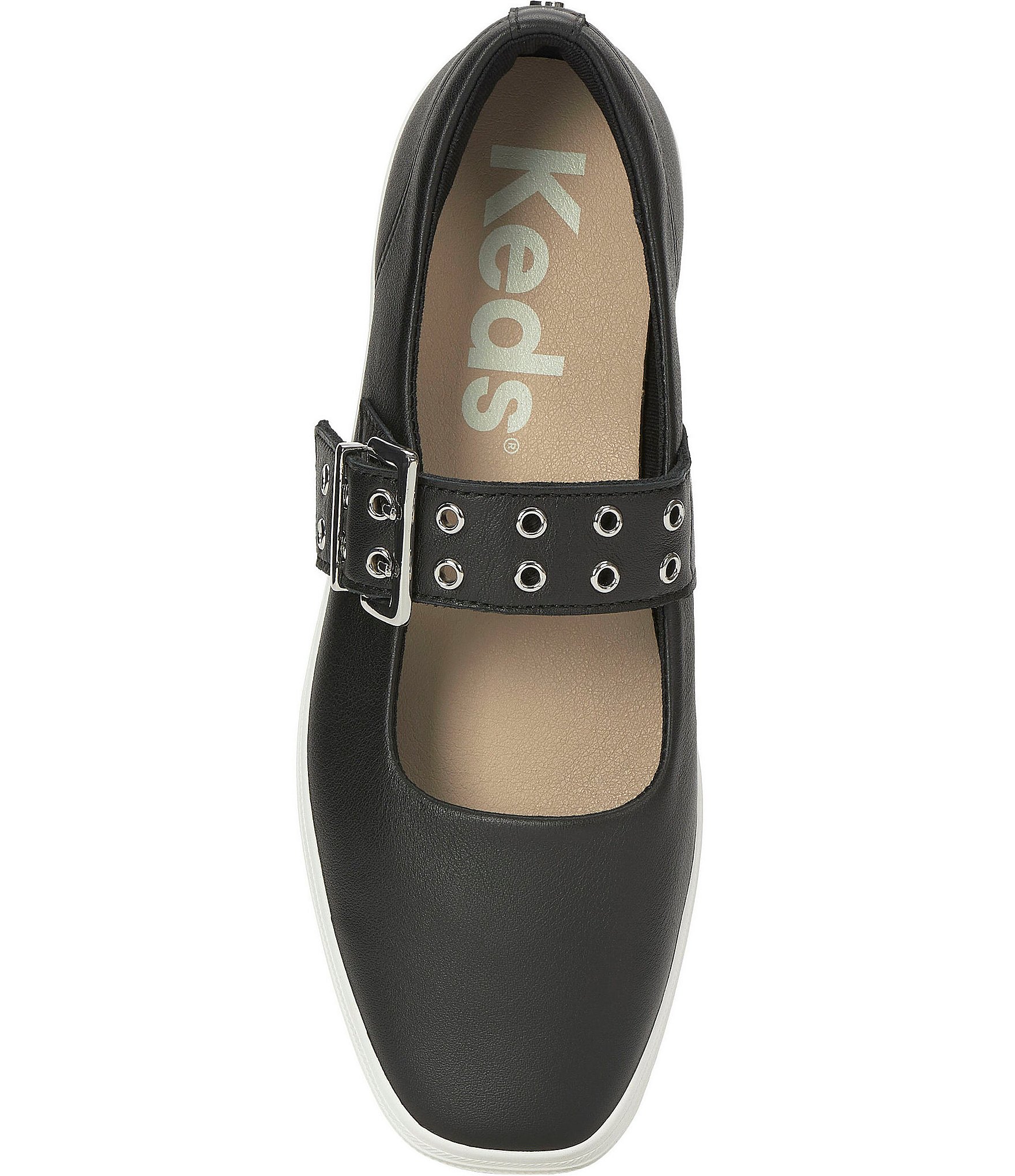Keds Square Toe Grommet Mary Jane Ballet Flats