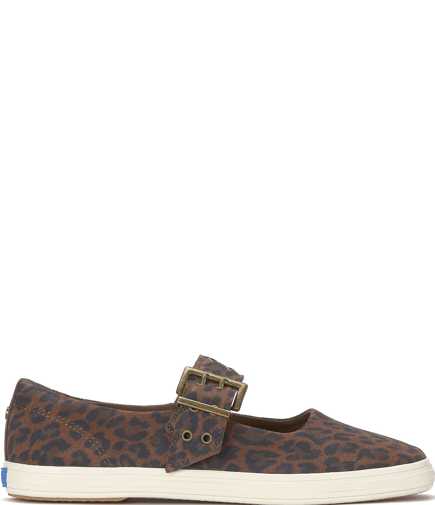 Keds Square Toe Leopard Print Mary Jane Ballet Flats