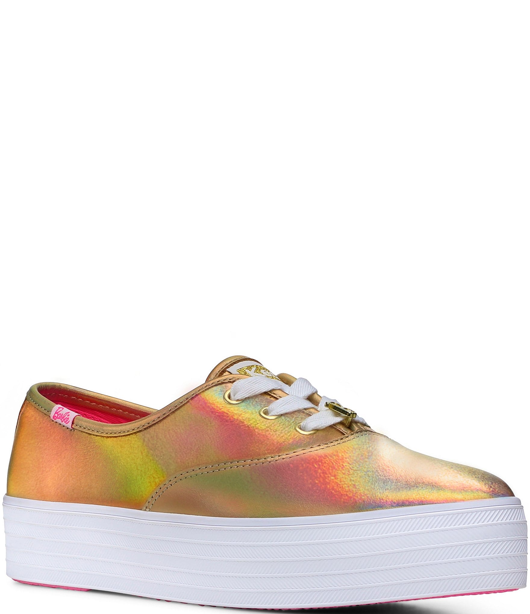 Keds x Barbie Pointed Toe Leather Iridescent Platform Sneakers | Dillard's