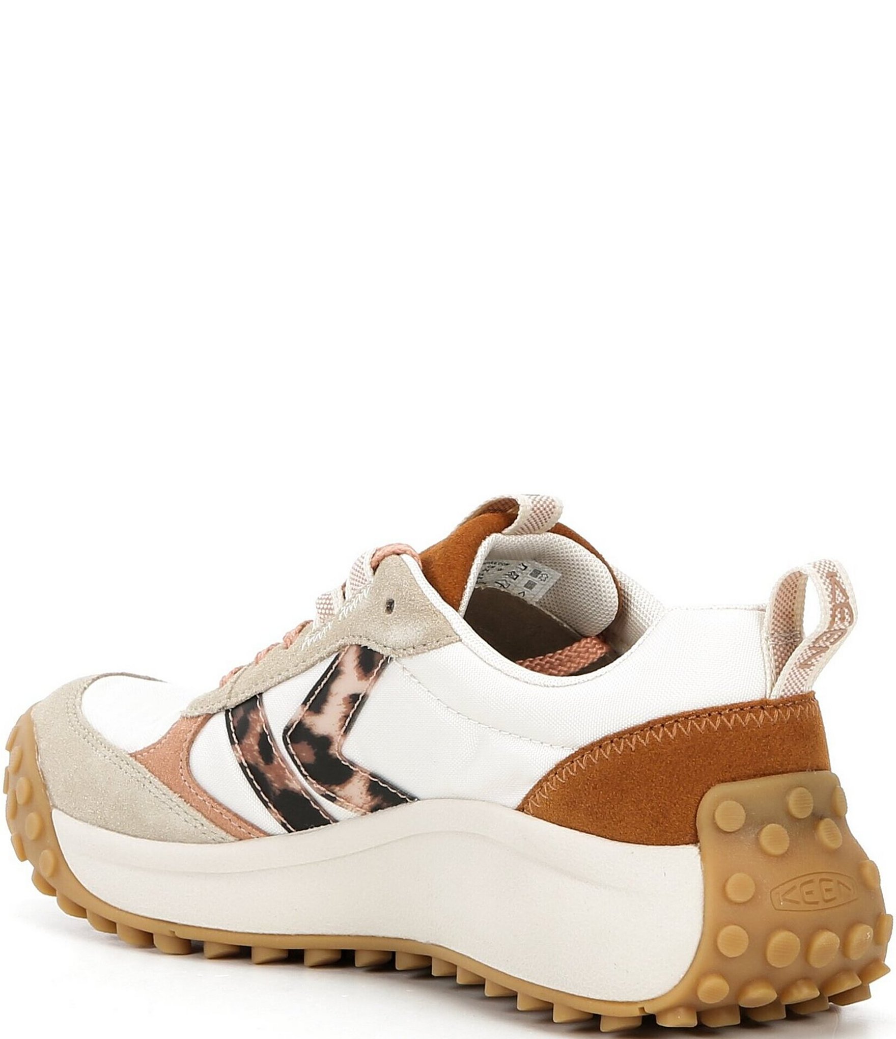 Keen Women's KS86 Suede Leopard Print Accent Retro Sneakers