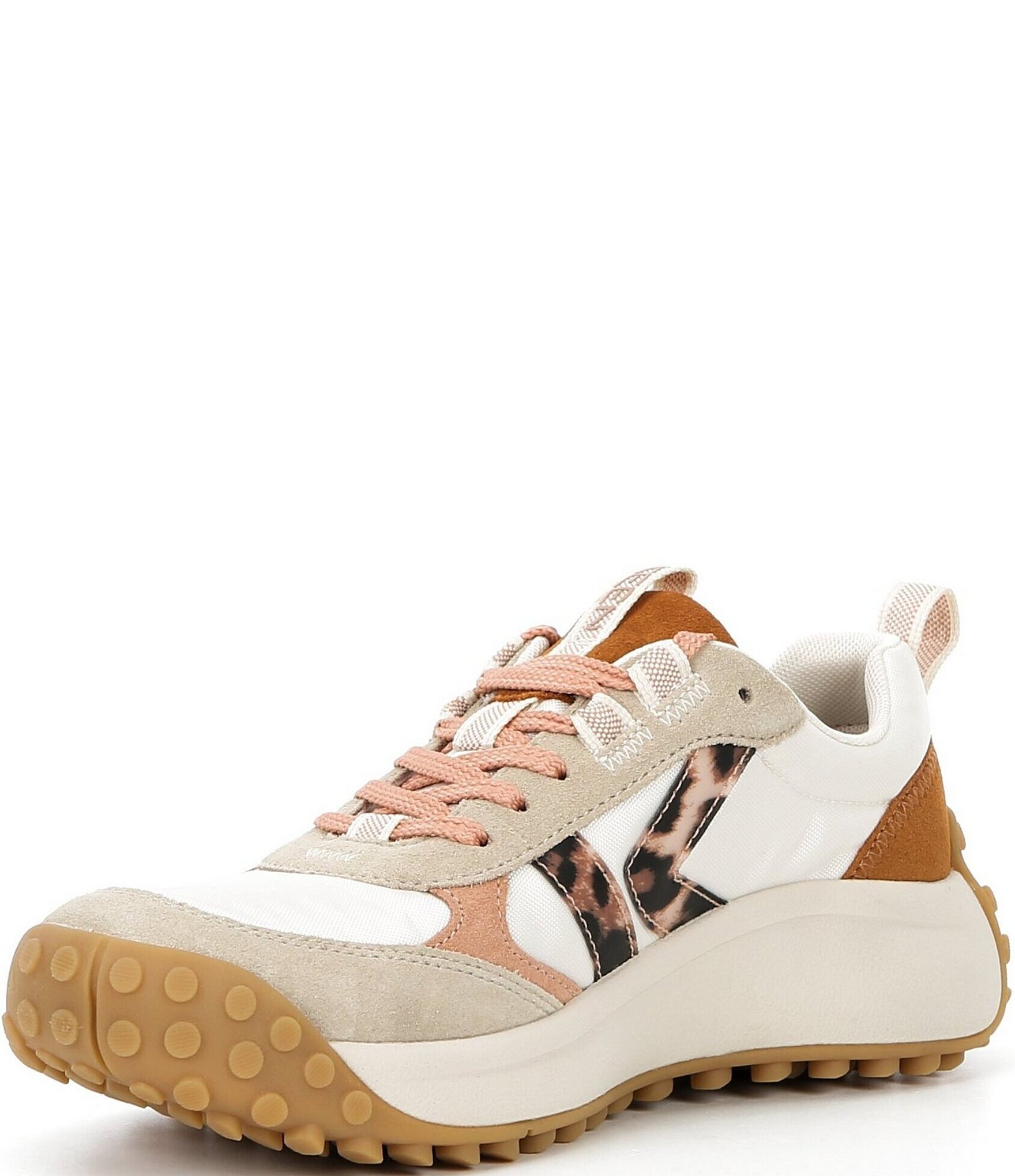 Keen Women's KS86 Suede Leopard Print Accent Retro Sneakers