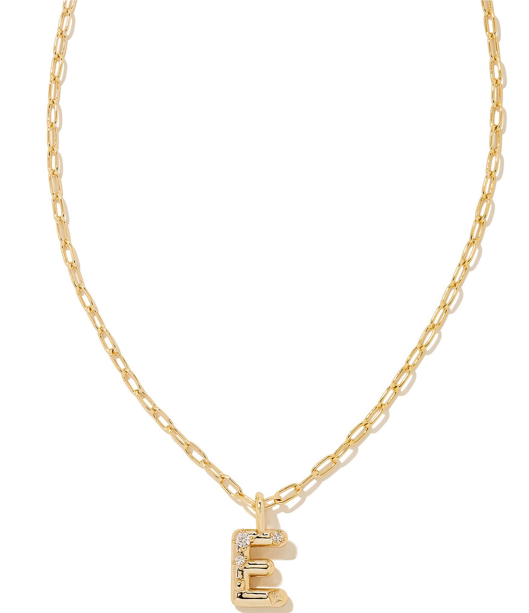 Kendra Scott Crystal Initial Gold Short Pendant Necklace