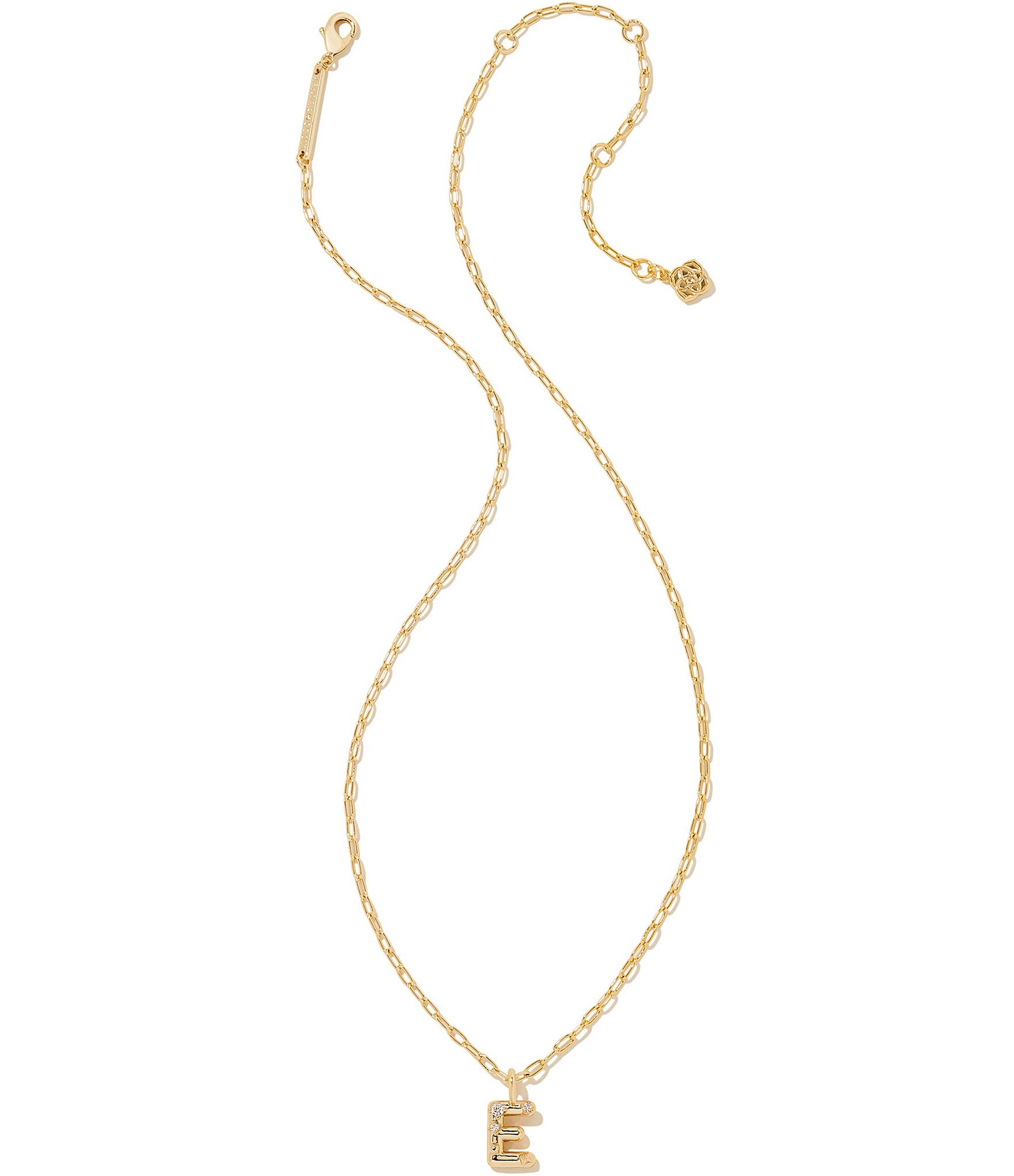 Kendra Scott Crystal Initial Gold Short Pendant Necklace