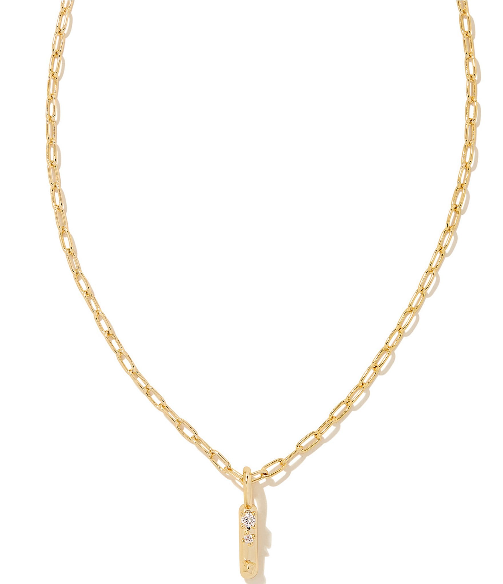 Kendra Scott Crystal Initial Gold Short Pendant Necklace