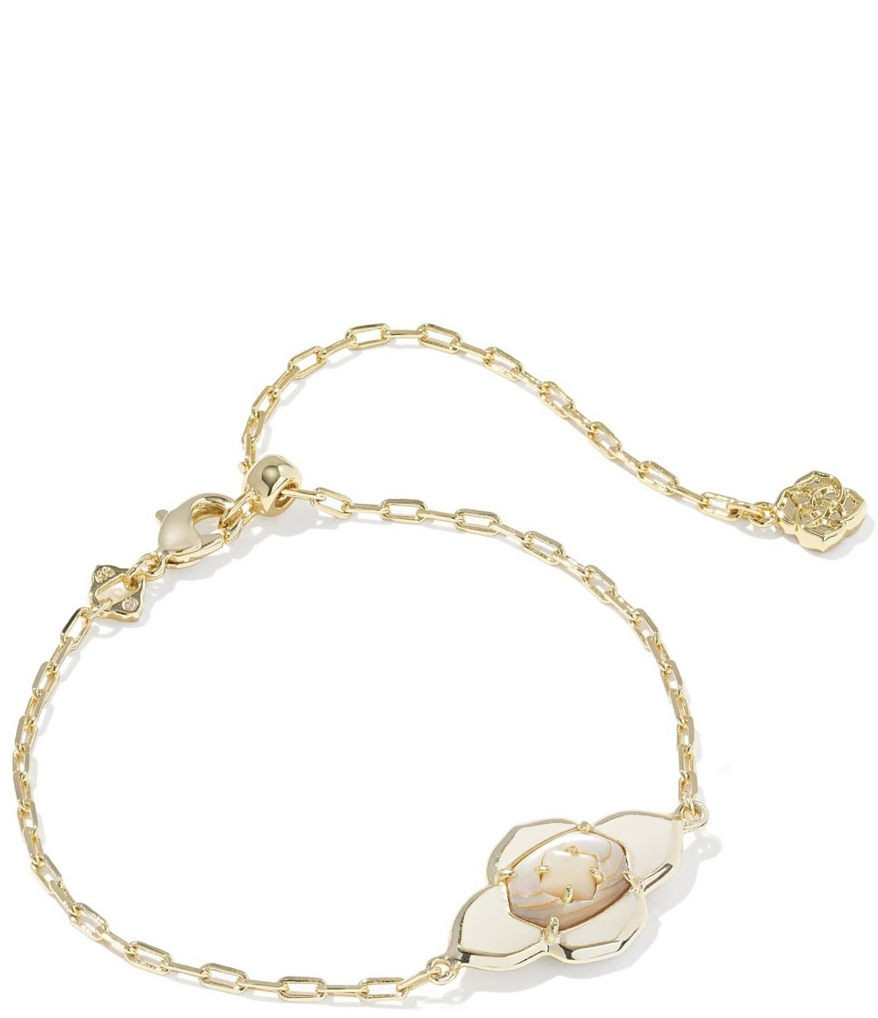 Kendra Scott Abbie Medallion Delicate Chain Line Bracelet