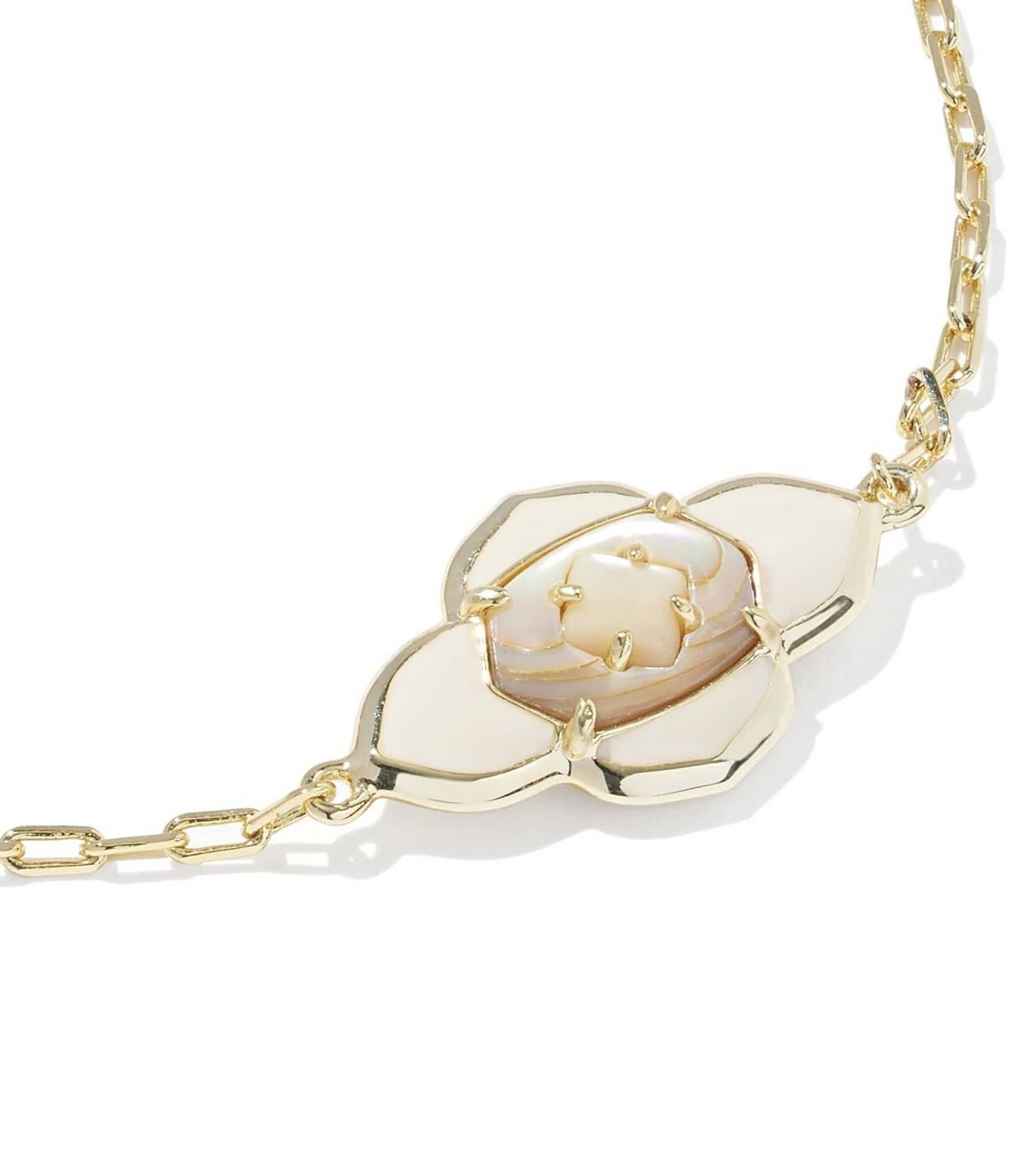Kendra Scott Abbie Medallion Delicate Chain Line Bracelet