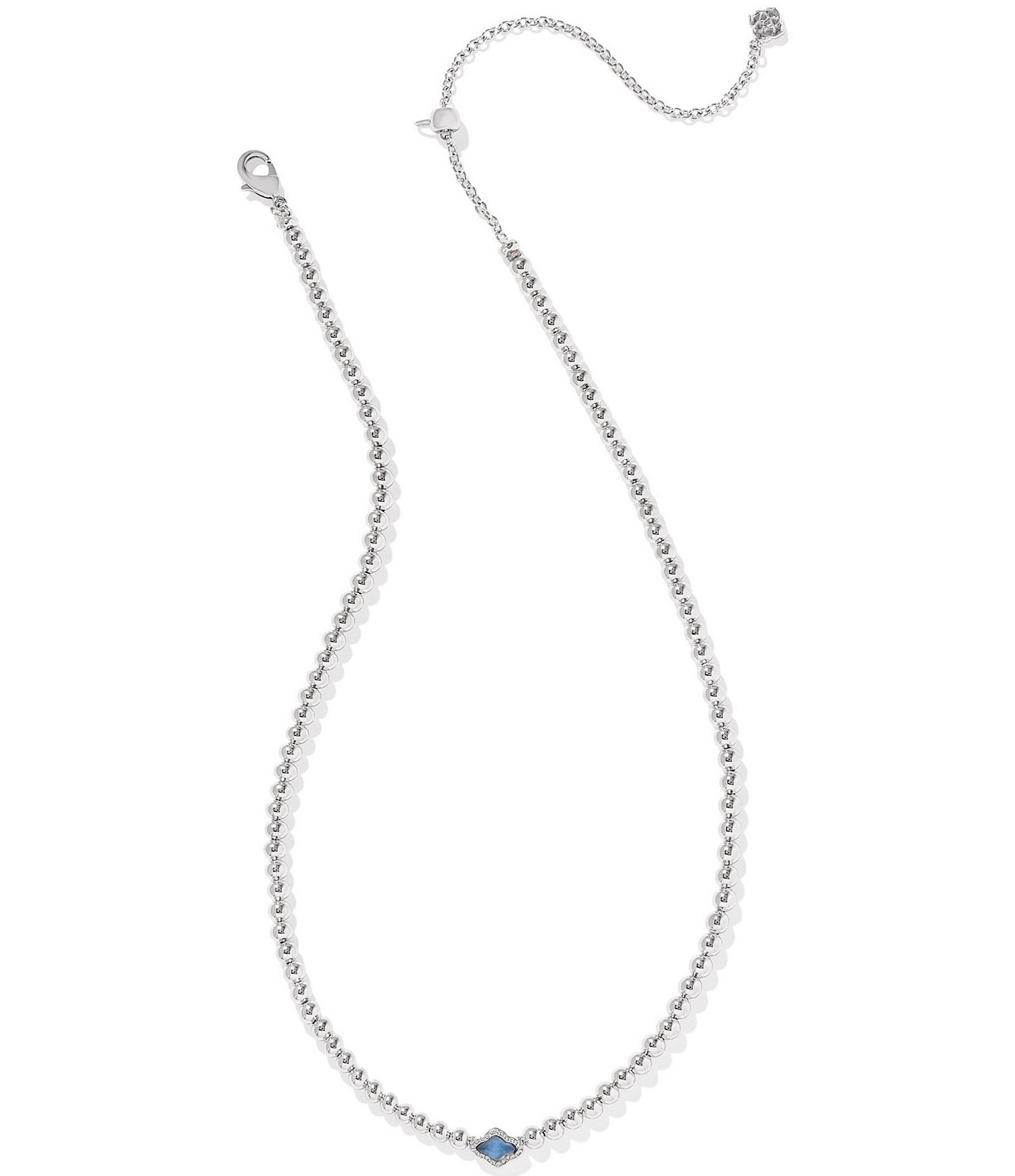 Kendra Scott Abbie Silver Beaded Short Pendant Necklace