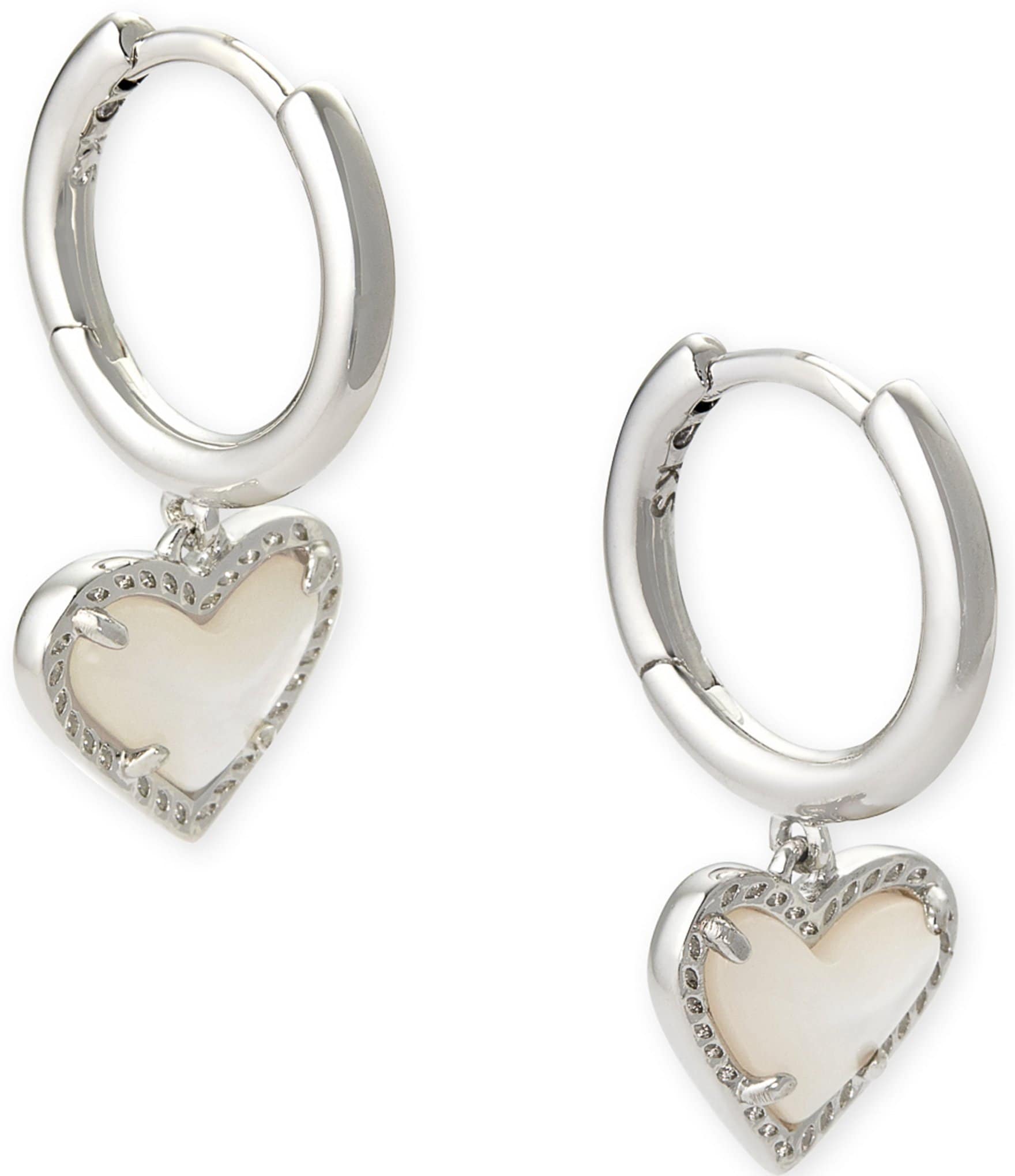 Kendra Scott Ari Heart Silver Huggie Earrings | Dillard\'s