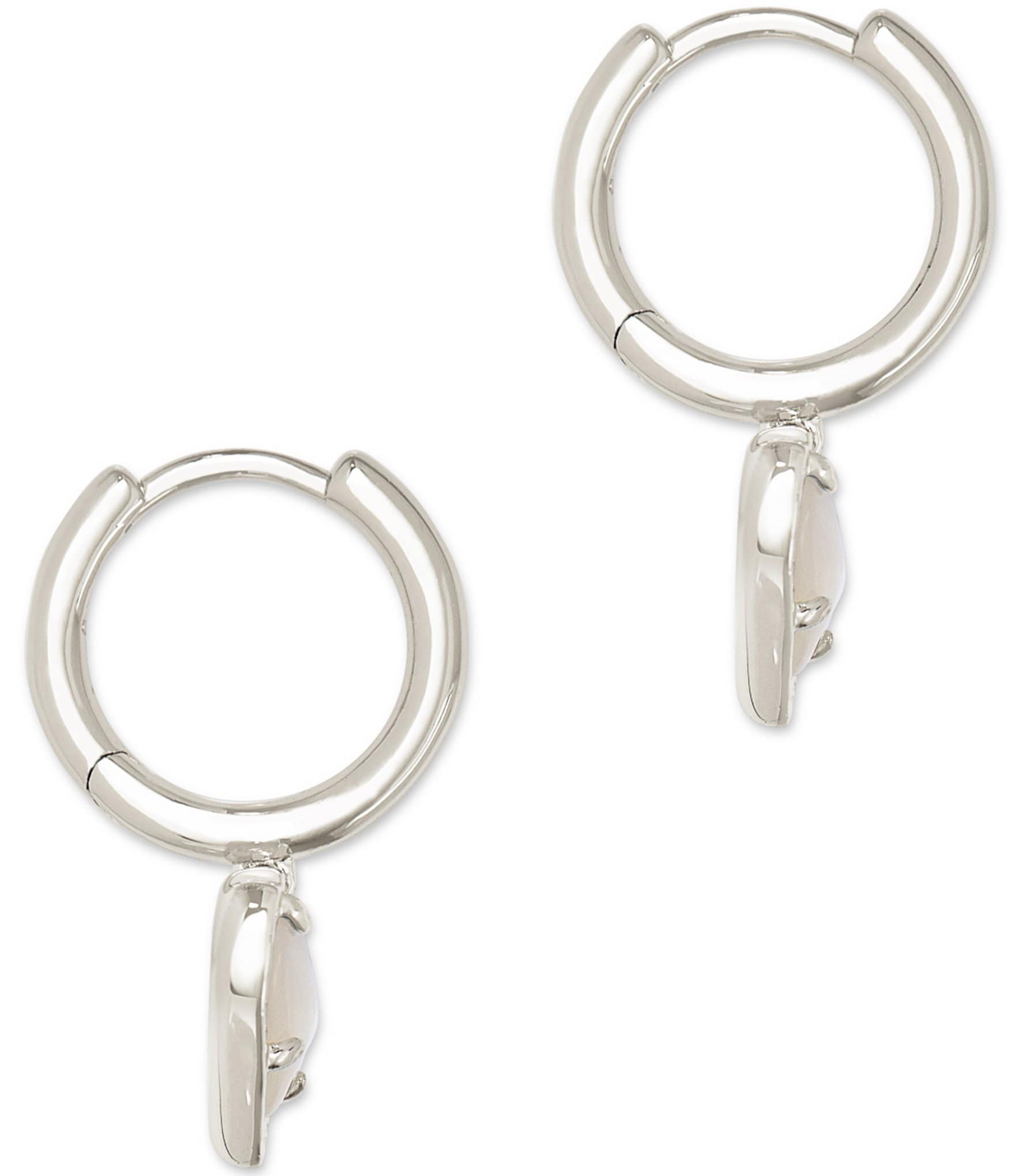 Kendra Scott Ari Heart Silver Huggie Earrings