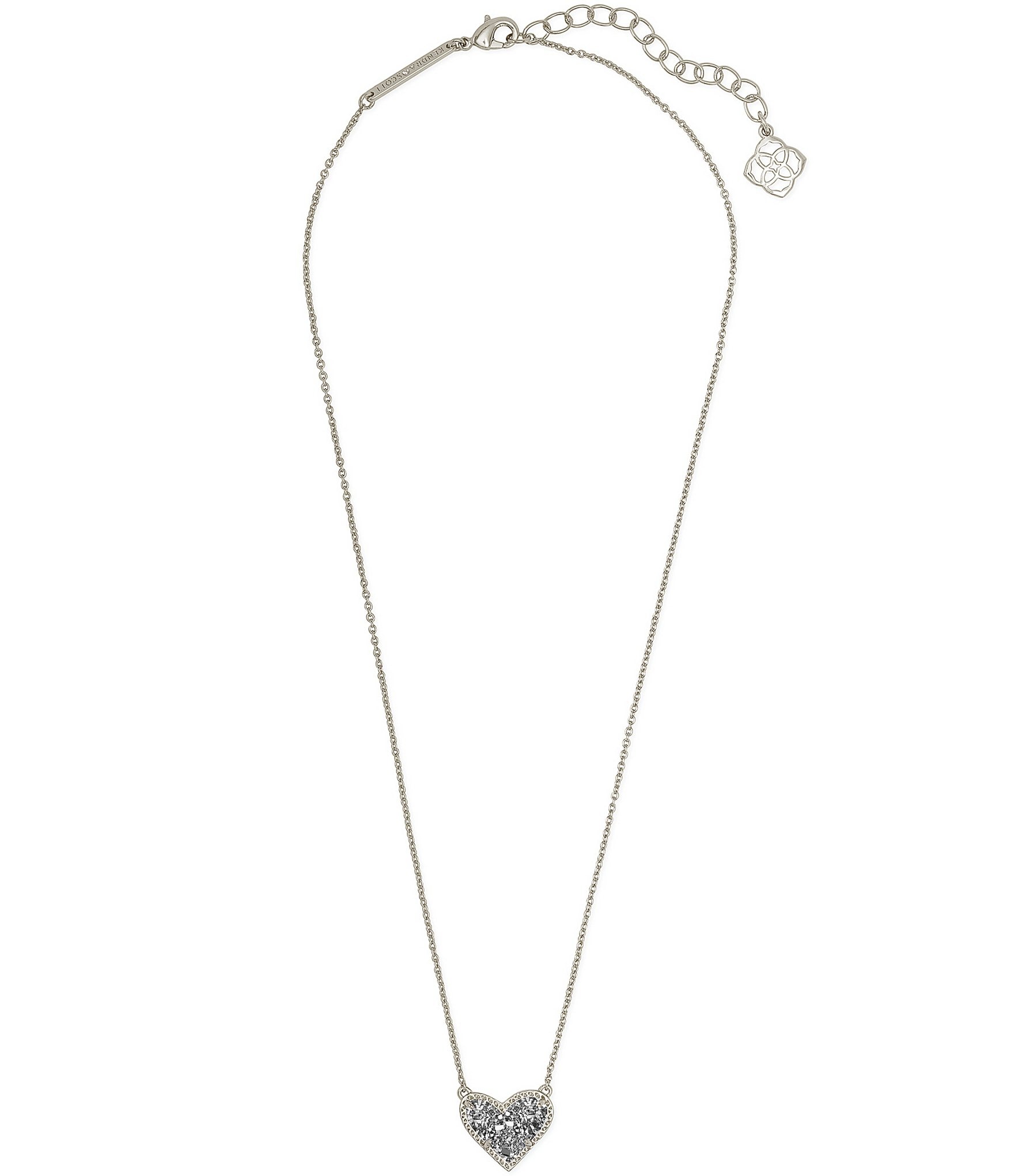 Kendra Scott Ari Heart Silver Short Pendant Necklace