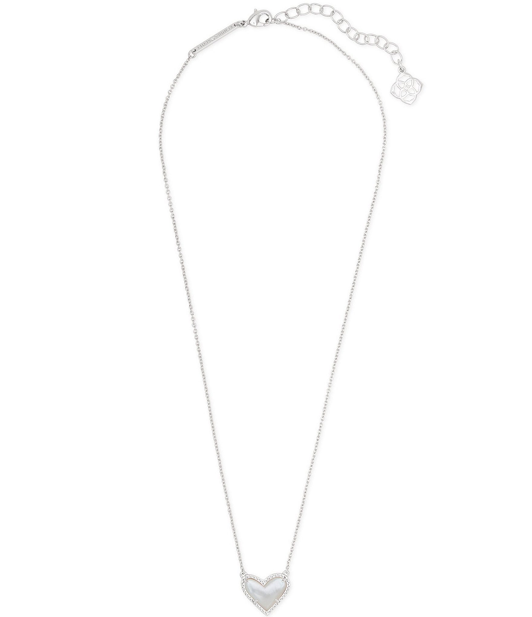 Kendra Scott Ari Heart Silver Short Pendant Necklace