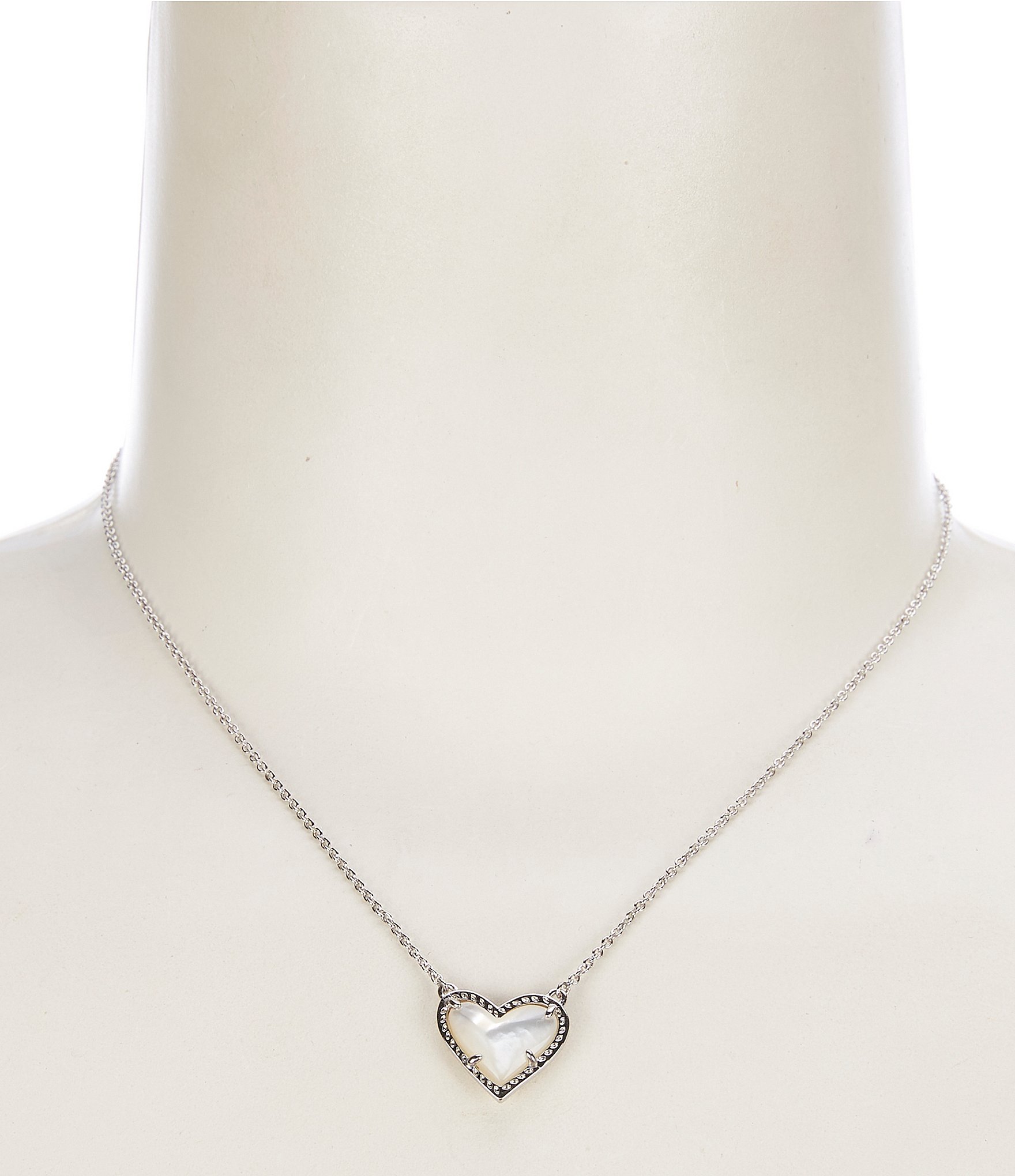 Kendra Scott Ari Heart Silver Short Pendant Necklace