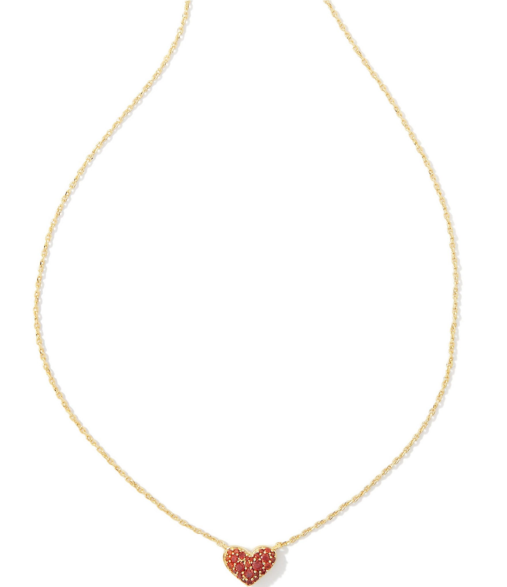 Ari Gold Pave Crystal Heart Necklace in White Crystal | Kendra Scott