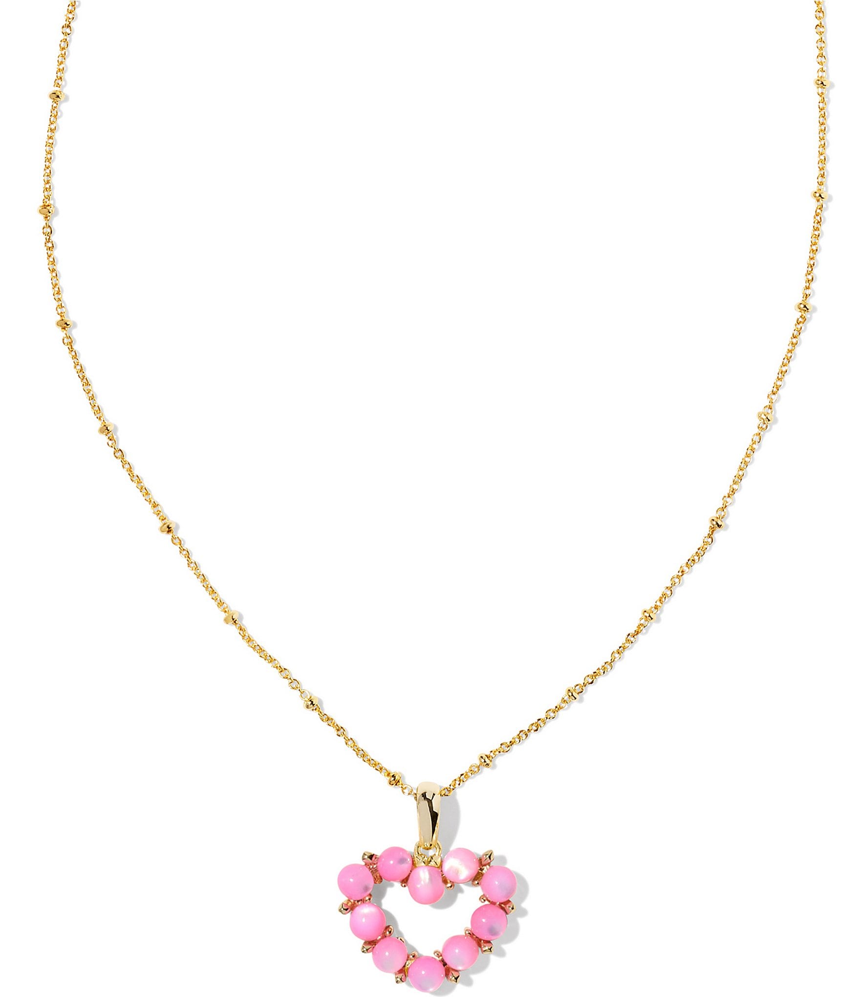 Kendra Scott Ari Heart Pendant Necklace Rhodium-Plated, White  Mother-of-Pearl | eBay