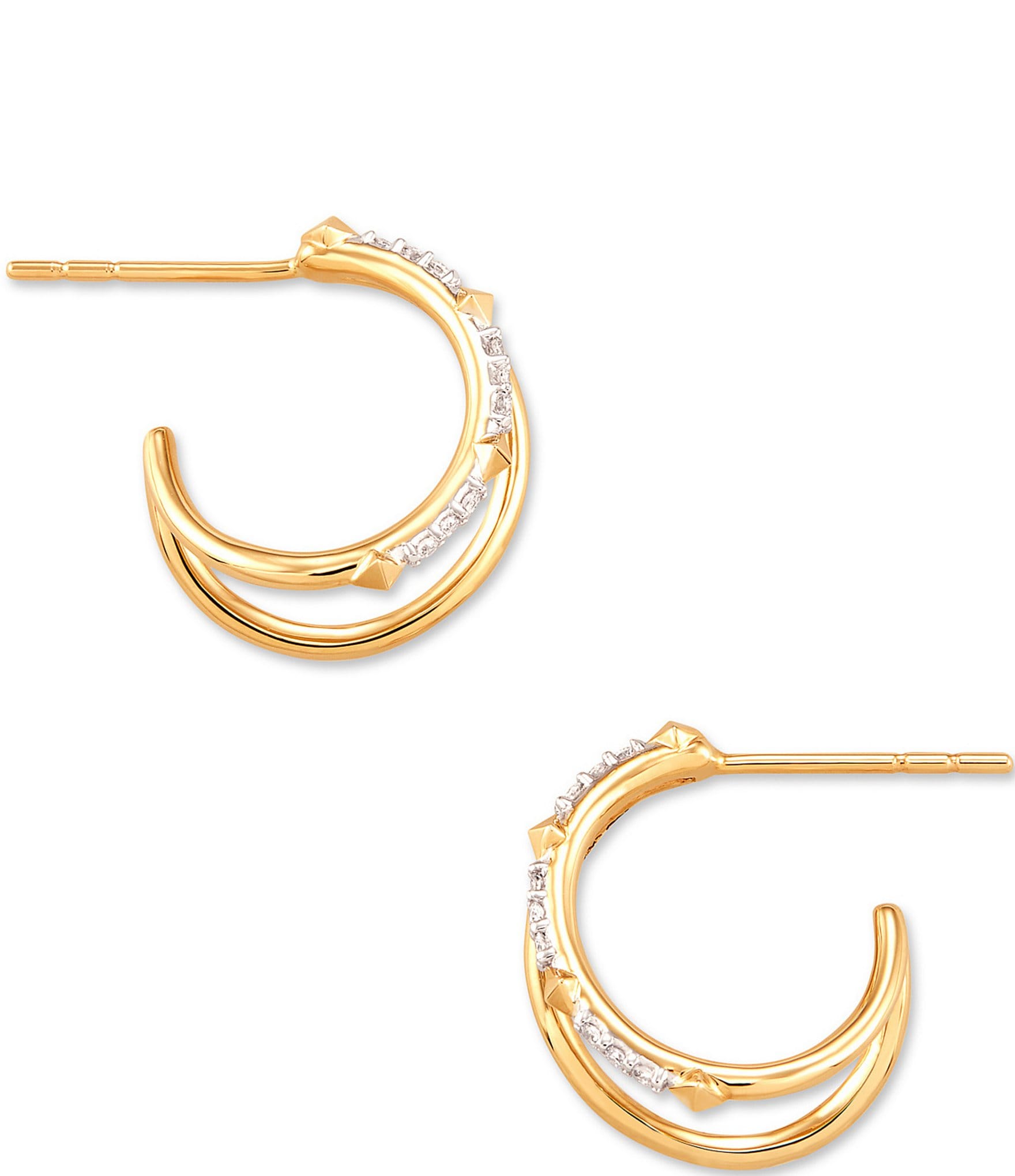 Kendra Scott Astrid 14k Yellow Gold Split Crystal Hoop Earrings