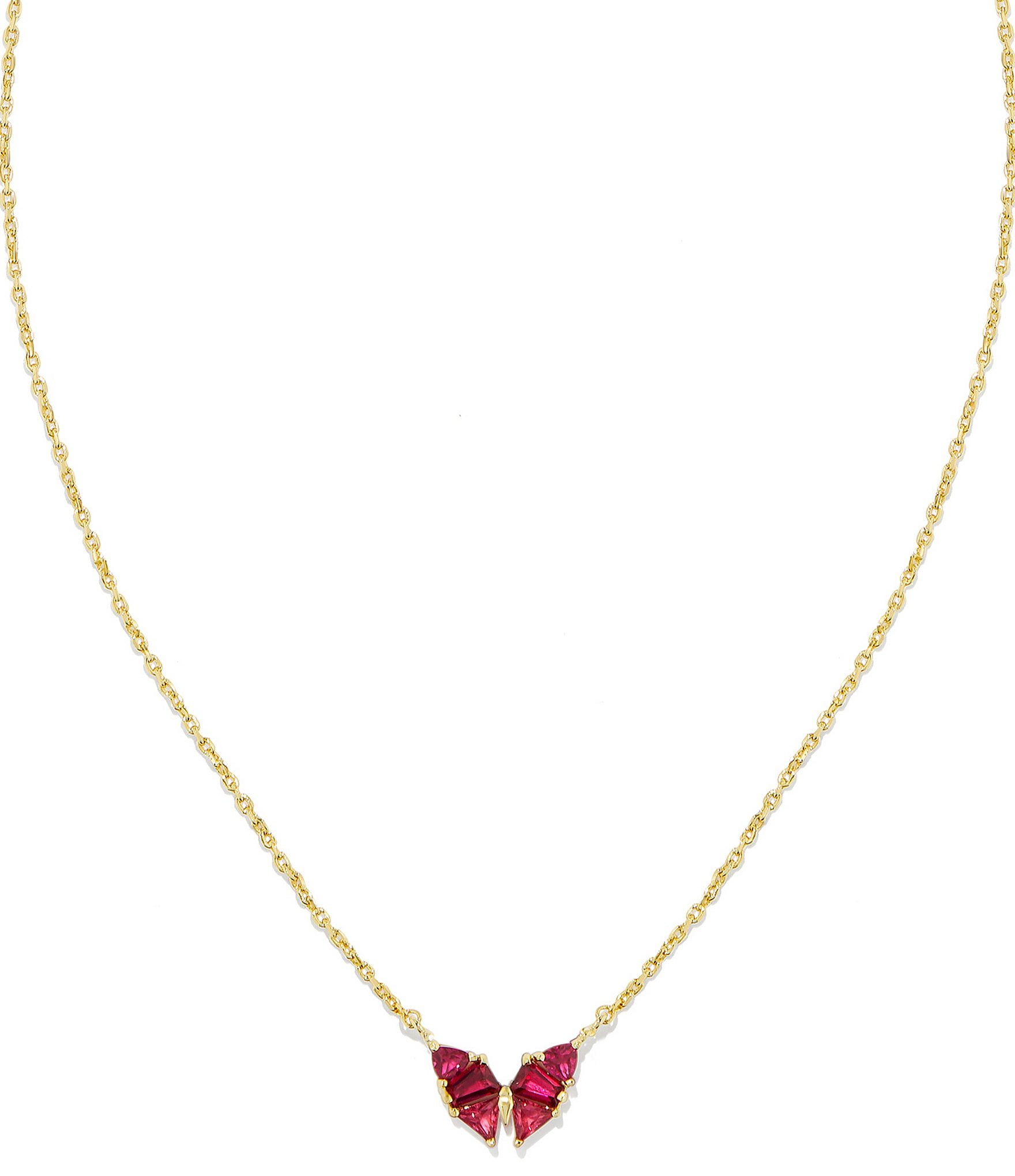 Kendra Scott Lips Pendant Necklace in Gold Bright Pink Opal