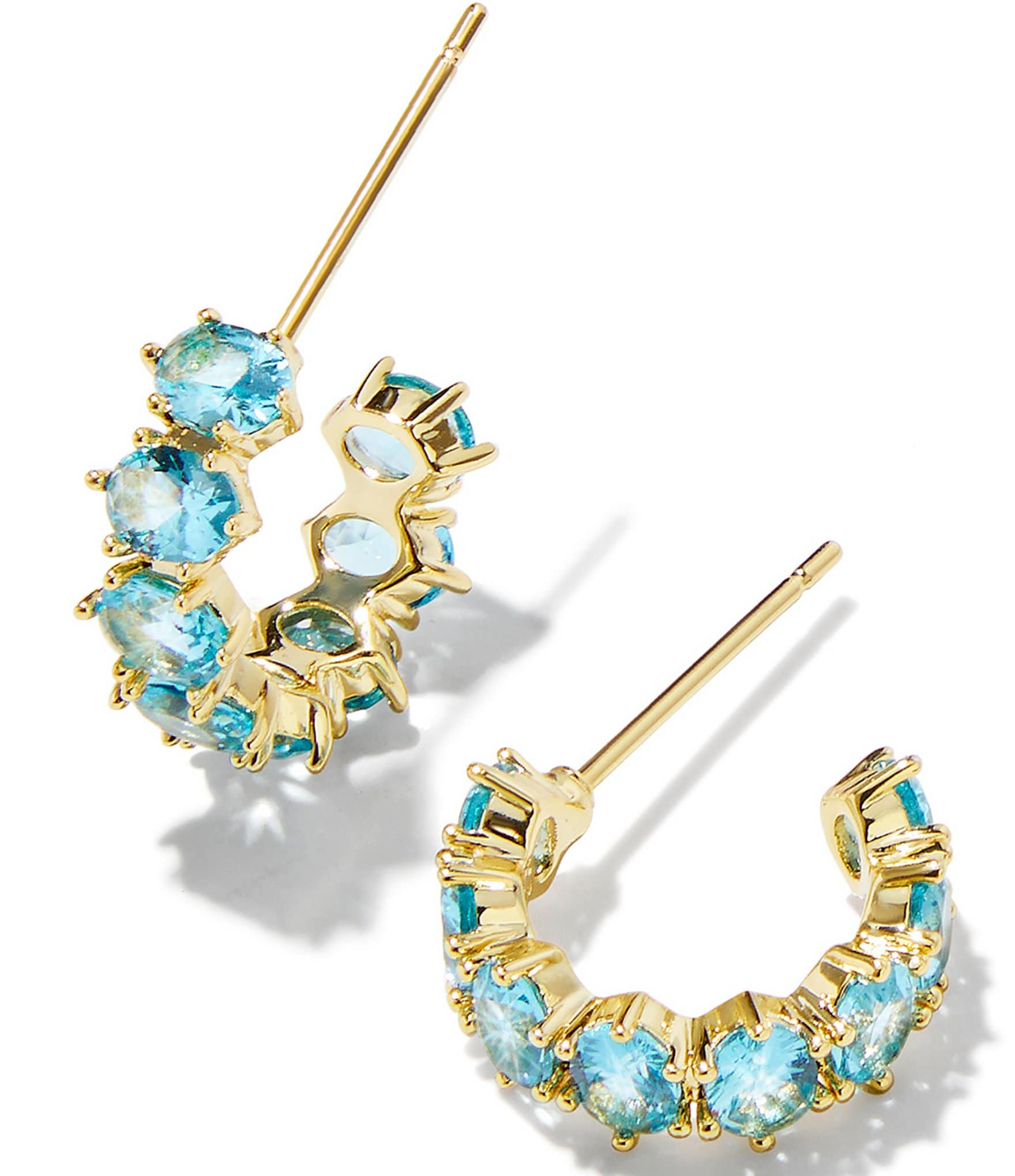 Kendra Scott Lee Gold Crystal Frame Drop Earrings in Sea Blue Illusion –  Specialty Design Company