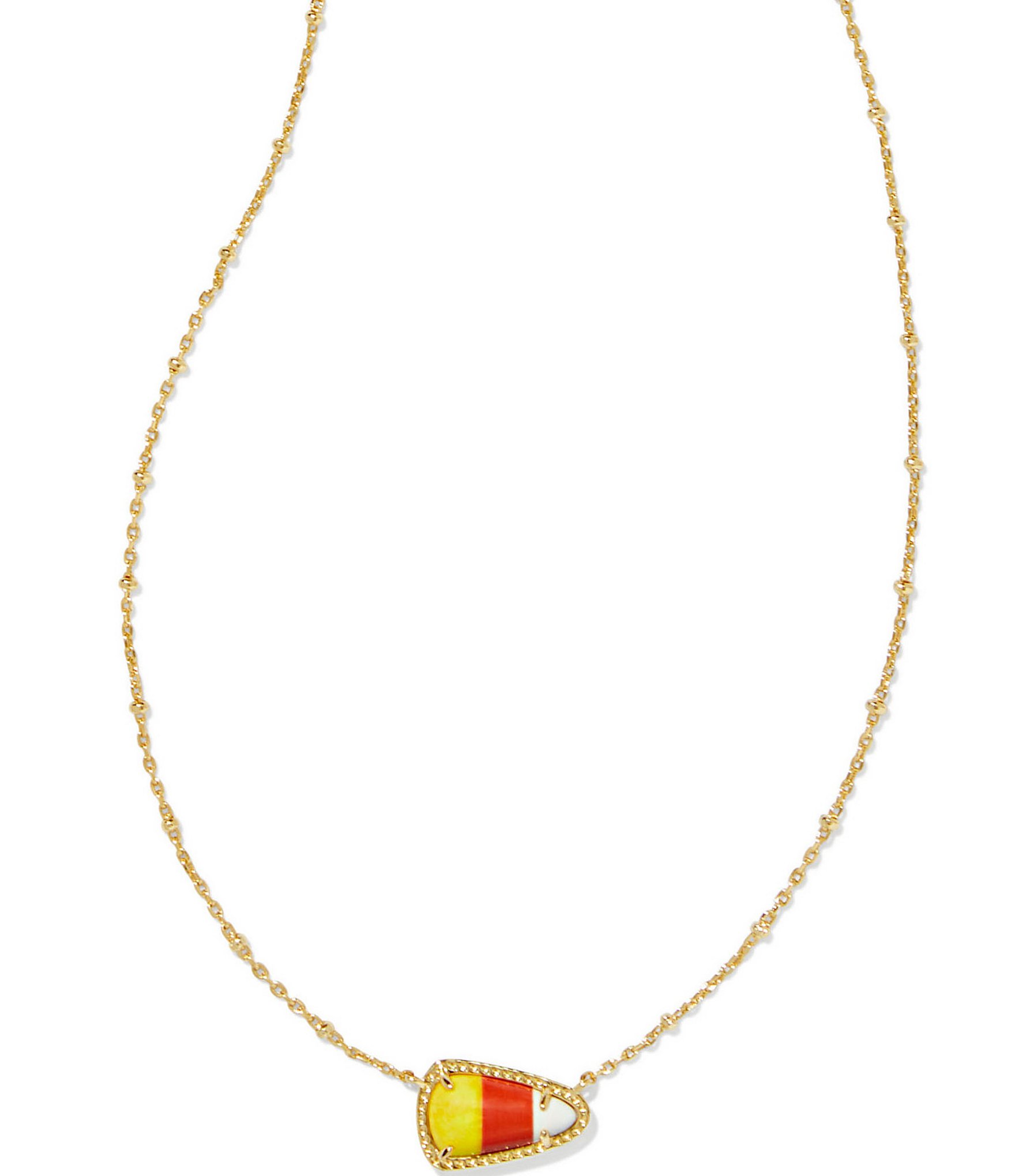 Kendra Scott Candy Corn Short Gold Pendant Necklace