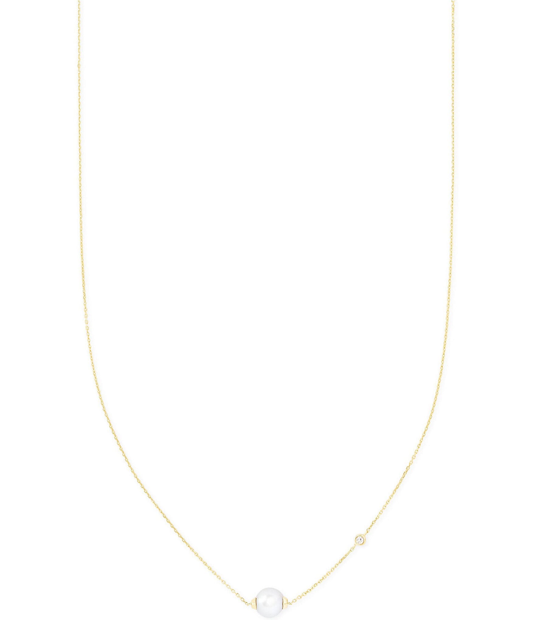 Kendra Scott Cathleen 14K Yellow Gold Short Pearl Pendant Necklace ...