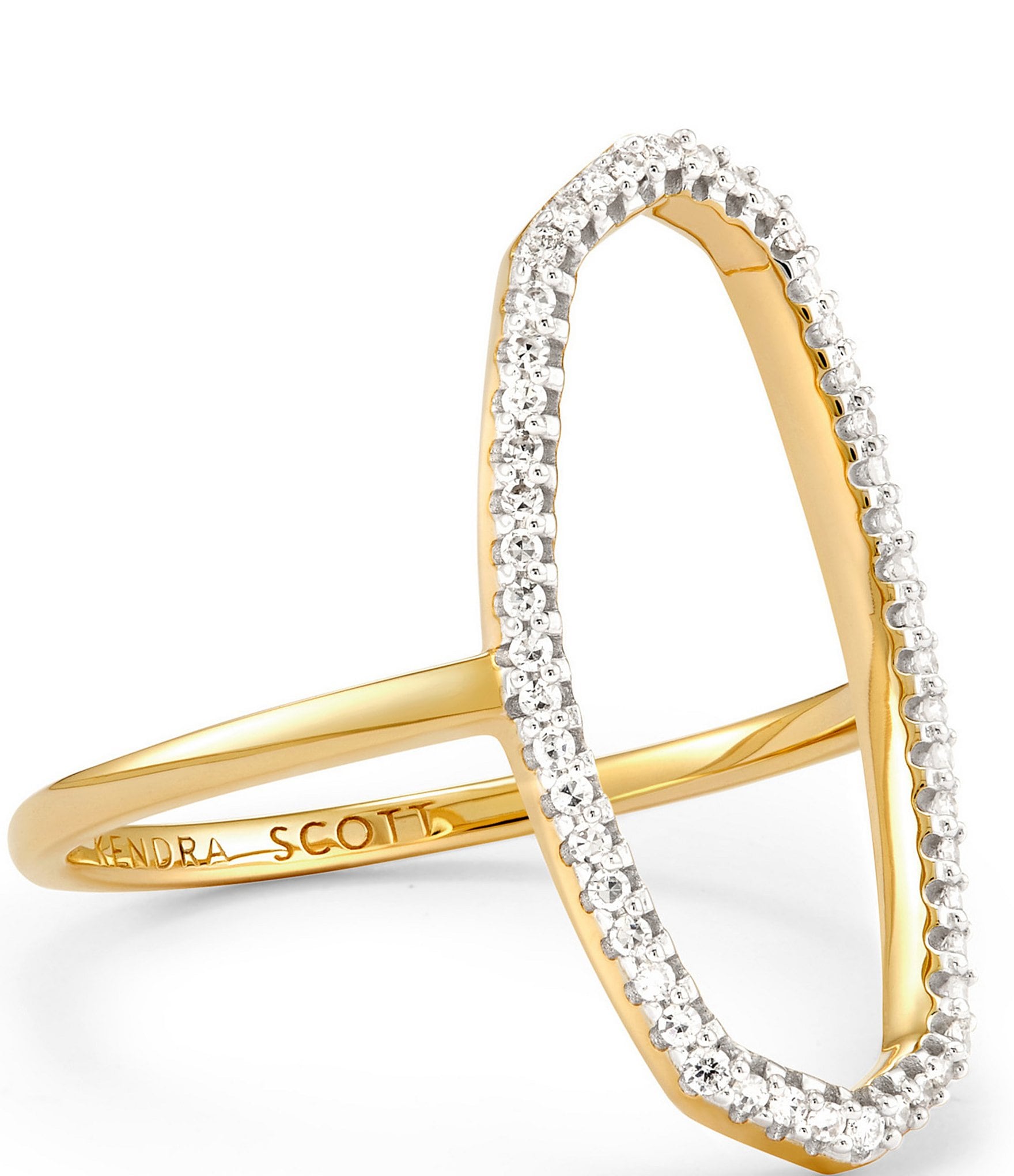 Kendra Scott Dani 14k Yellow Gold Crystal Open Ring