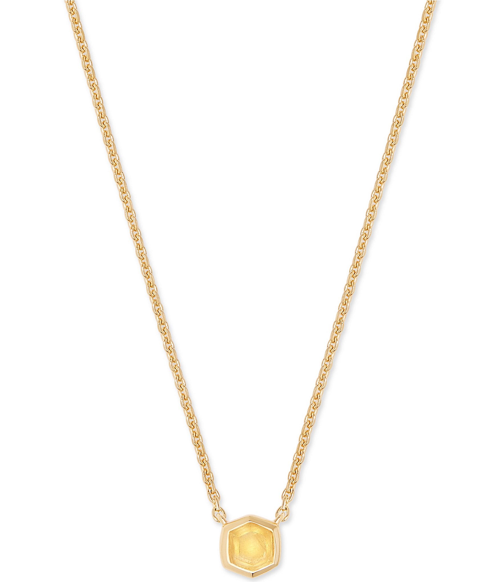 Kendra Scott Davie Pave 14K Gold Short Pendant Necklace