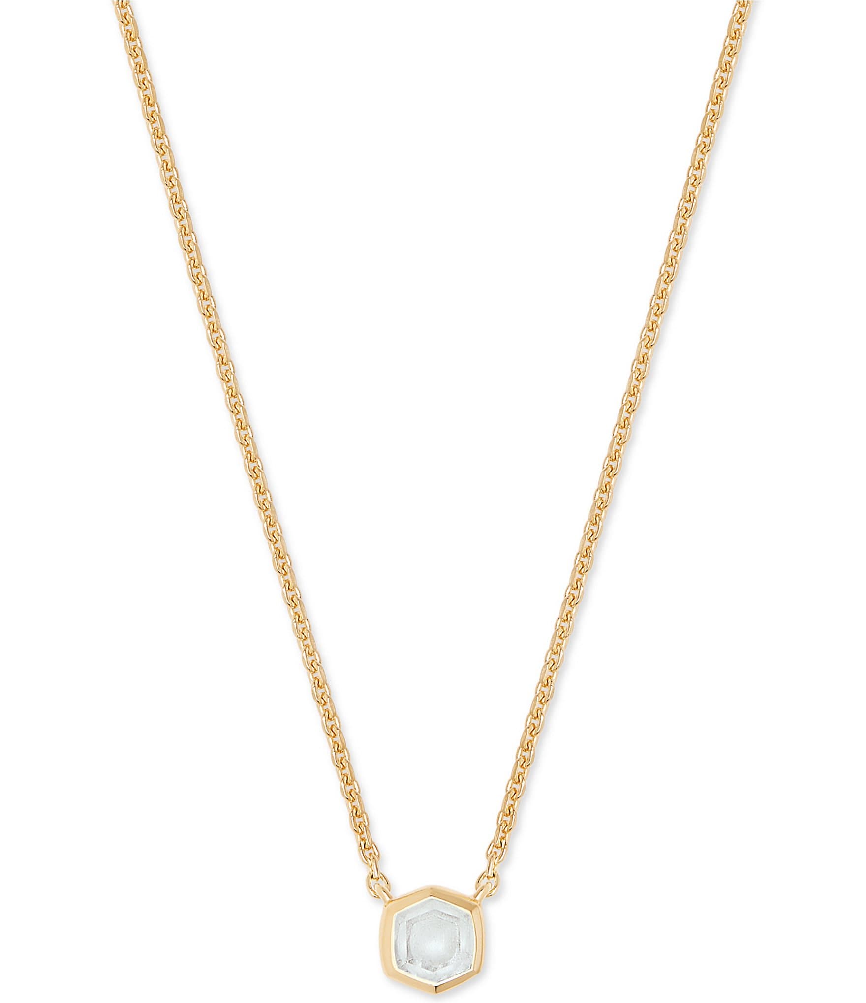 Kendra Scott Davie Pave 14K Gold Short Pendant Necklace