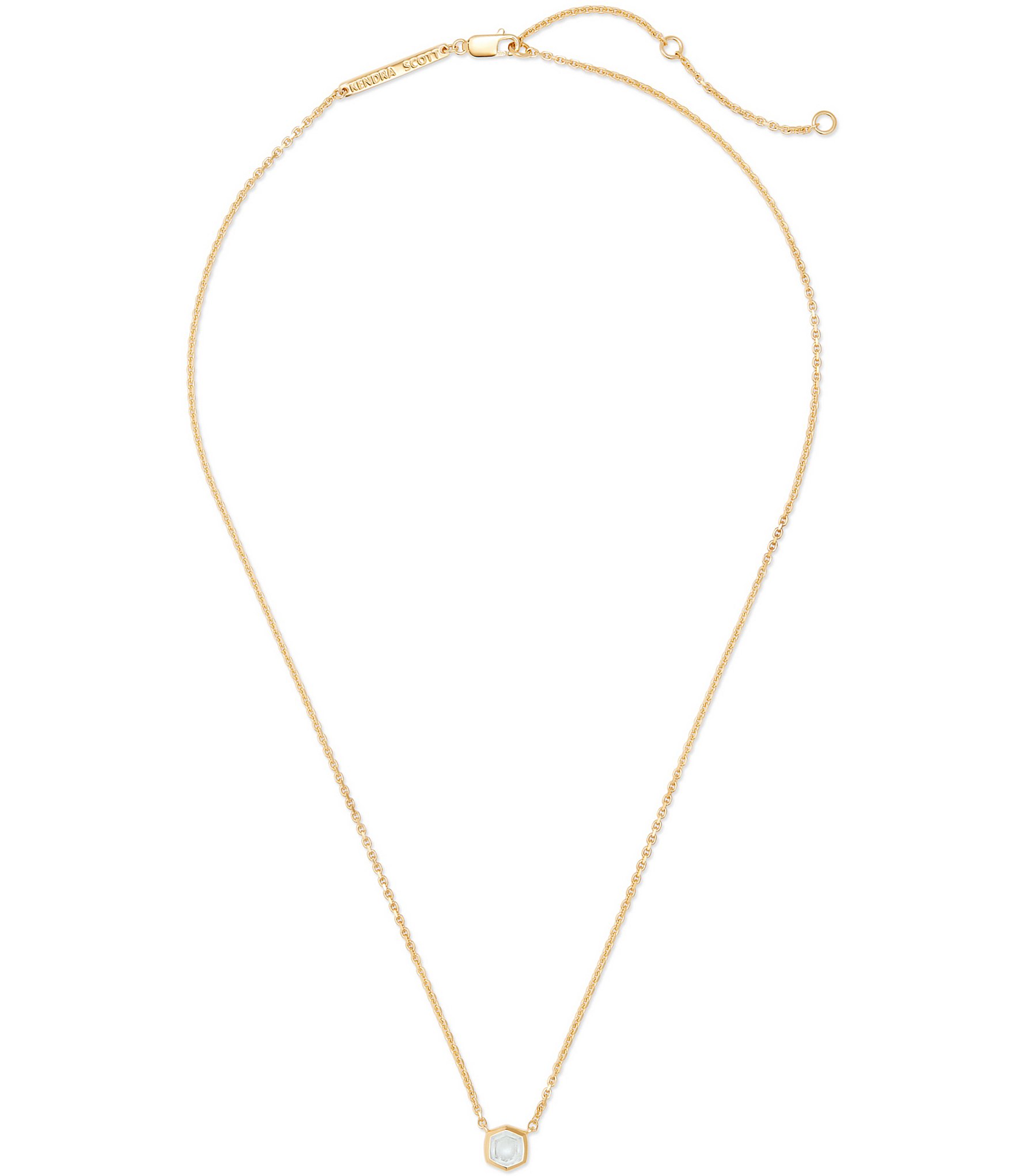 Kendra Scott Davie Pave 14K Gold Short Pendant Necklace