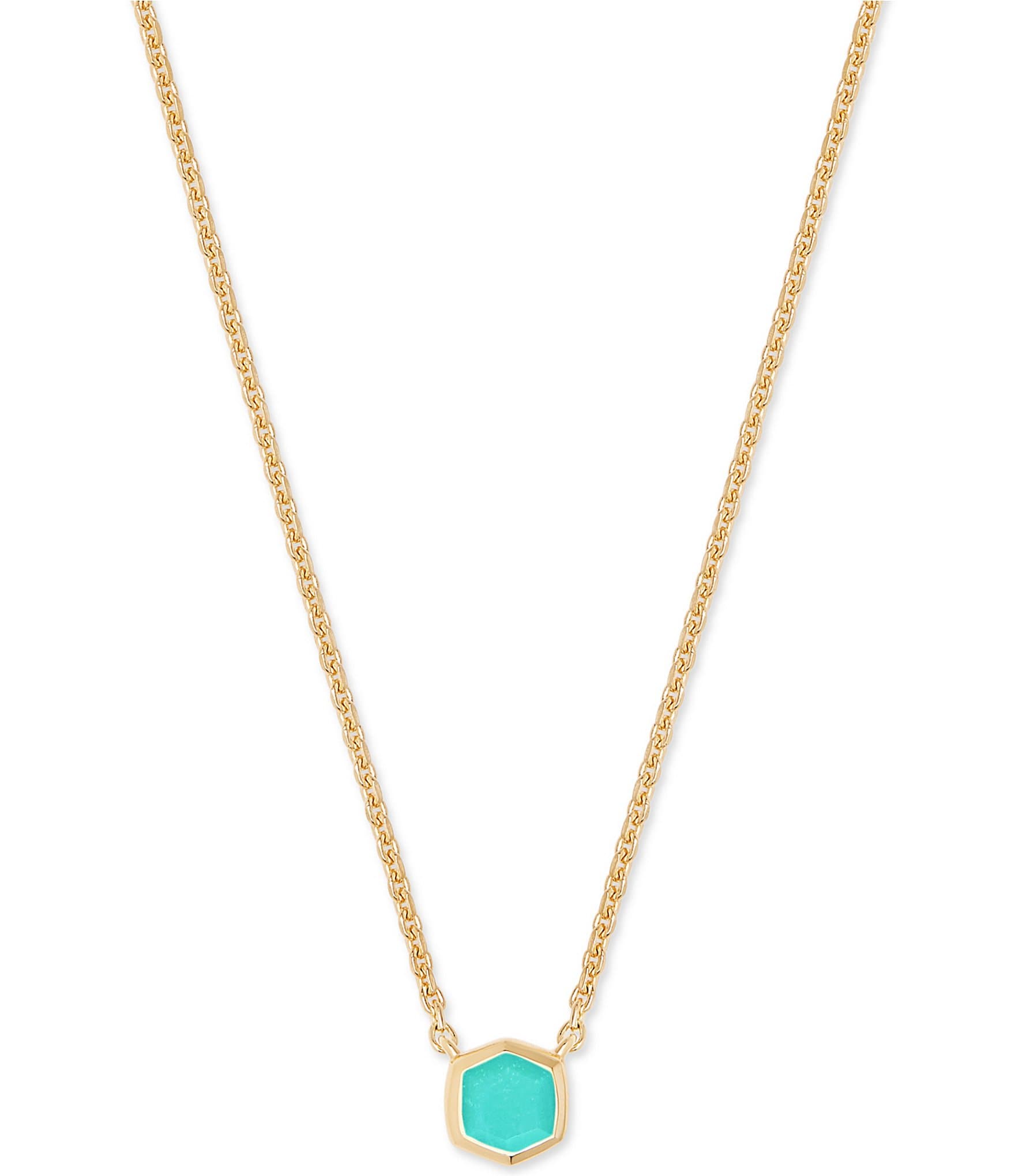 Kendra Scott Davie Pave 14K Gold Short Pendant Necklace