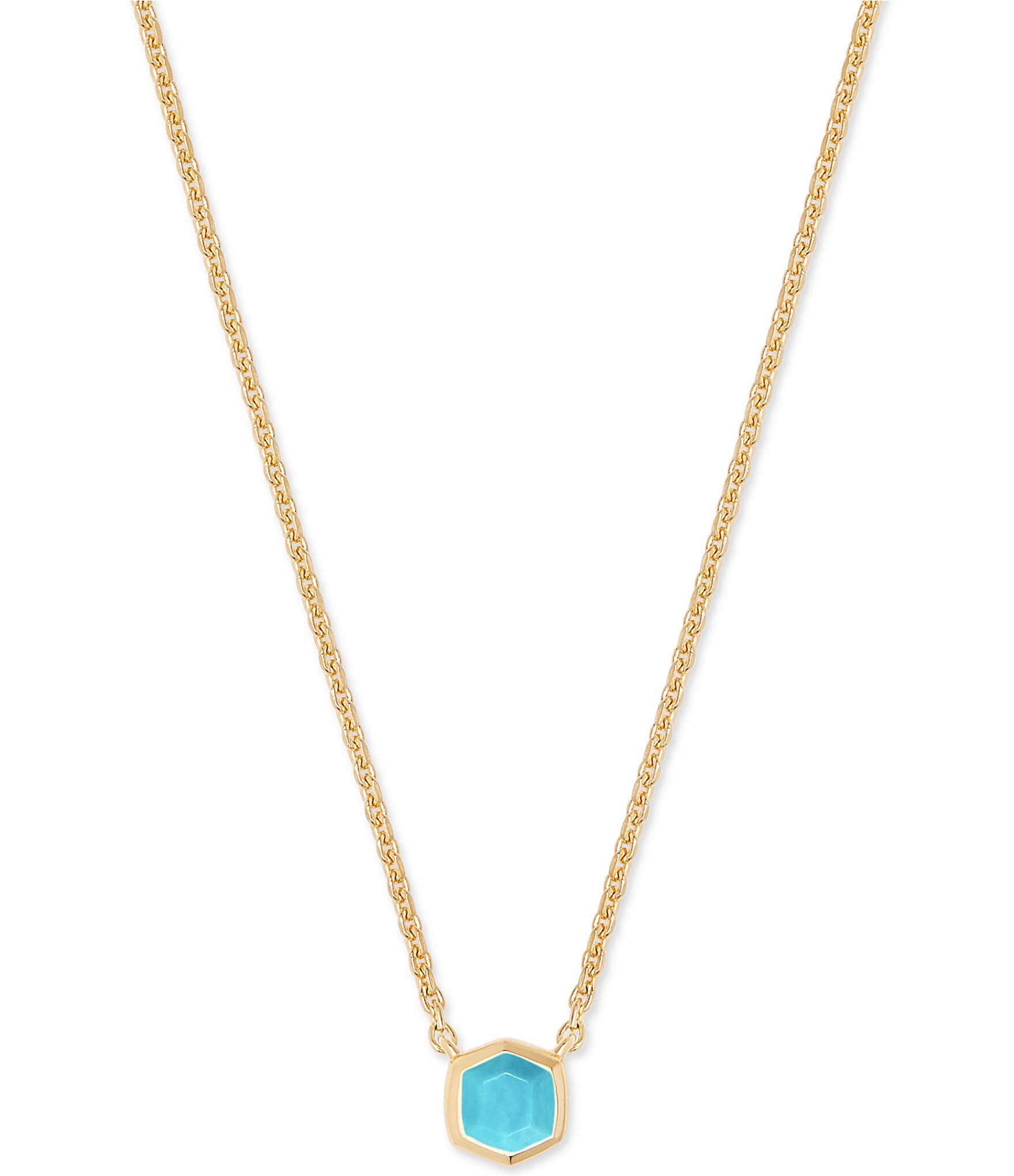 Kendra Scott Davie Pave 14K Gold Short Pendant Necklace