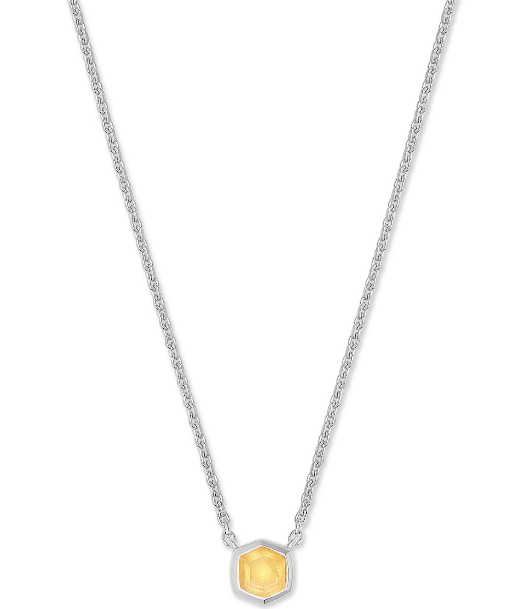 Kendra Scott Davie Pave Sterling Silver Short Pendant Necklace