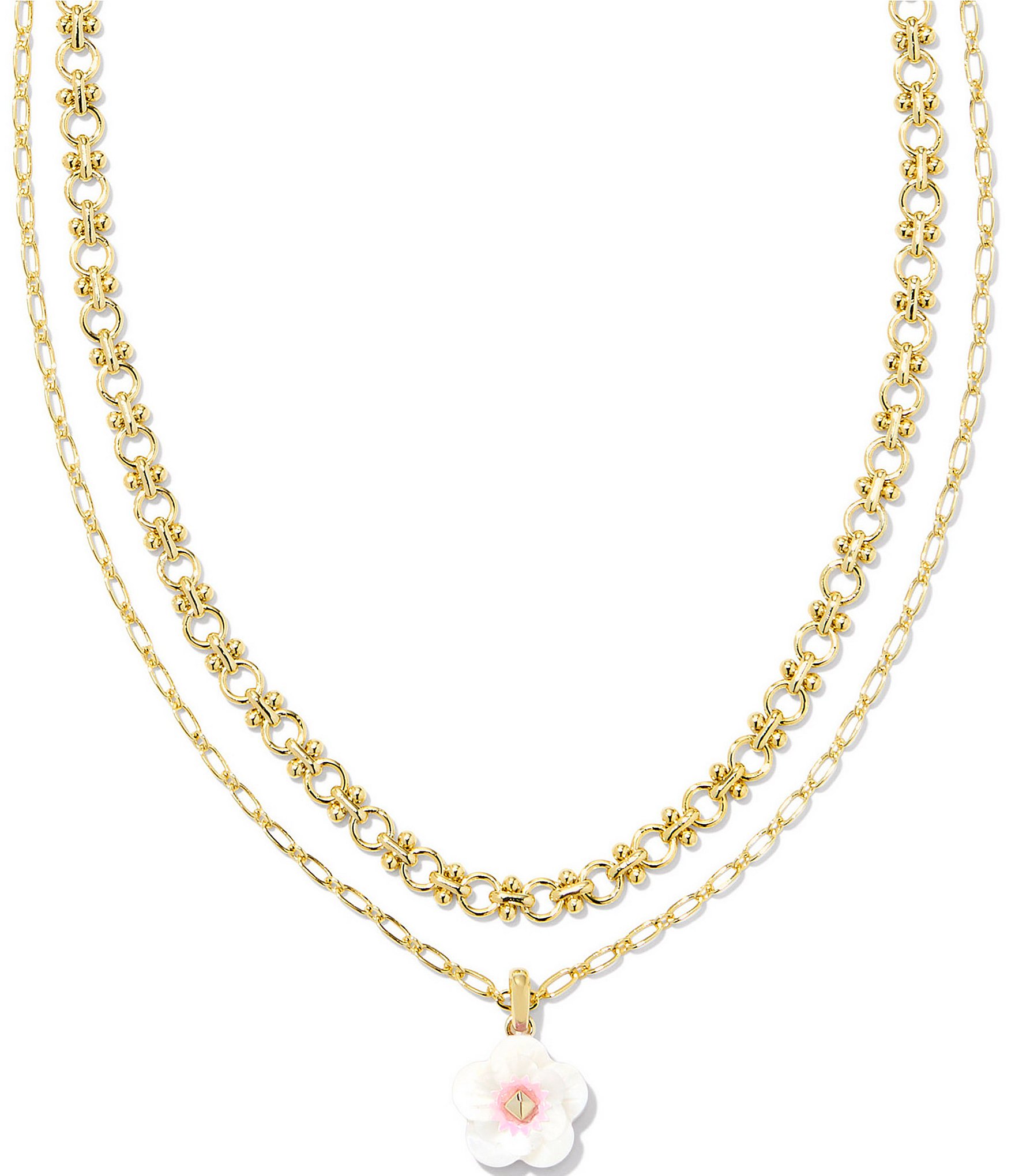 Kendra Scott Lila Vintage Gold Multi factory Strand Necklace in Coral Mix