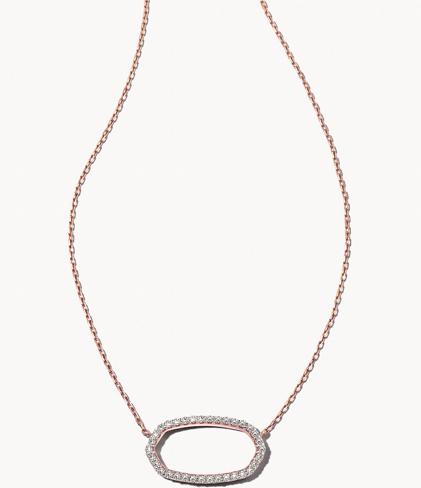 Kendra Scott Elisa 14K Rose Gold Open Frame Short Pendant Necklace