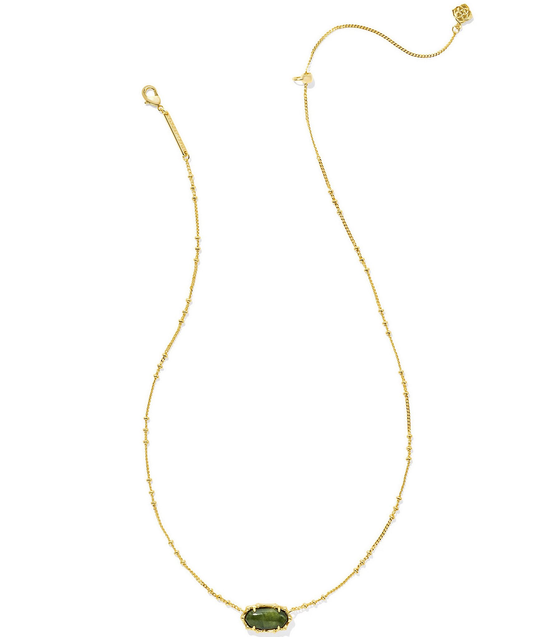 Kendra Scott Elisa Bamboo Frame Short Gold Pendant Necklace