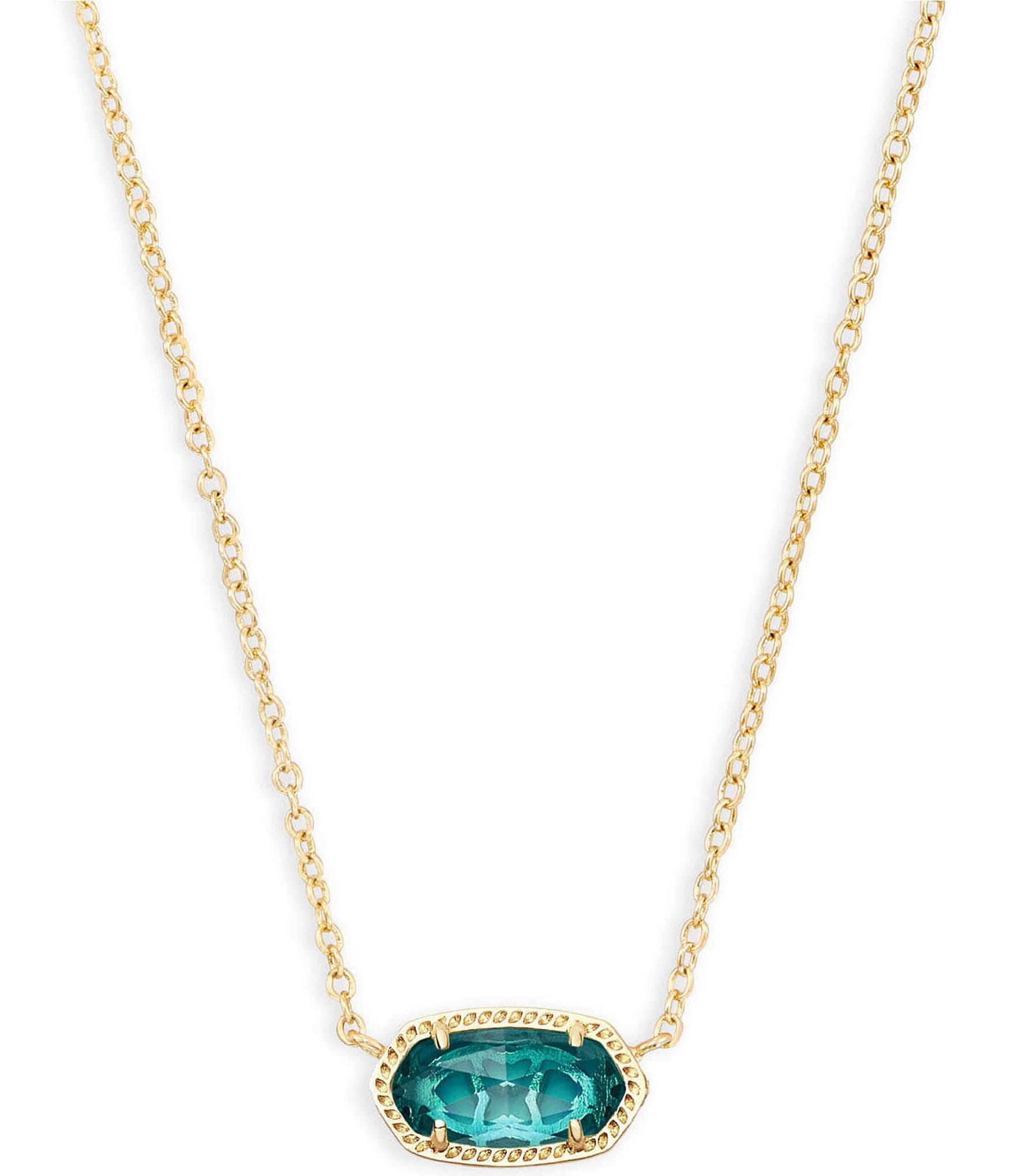 Elisa Vintage Silver Etch Frame Short Pendant Necklace in Variegated  Turquoise Magnesite | Kendra Scott