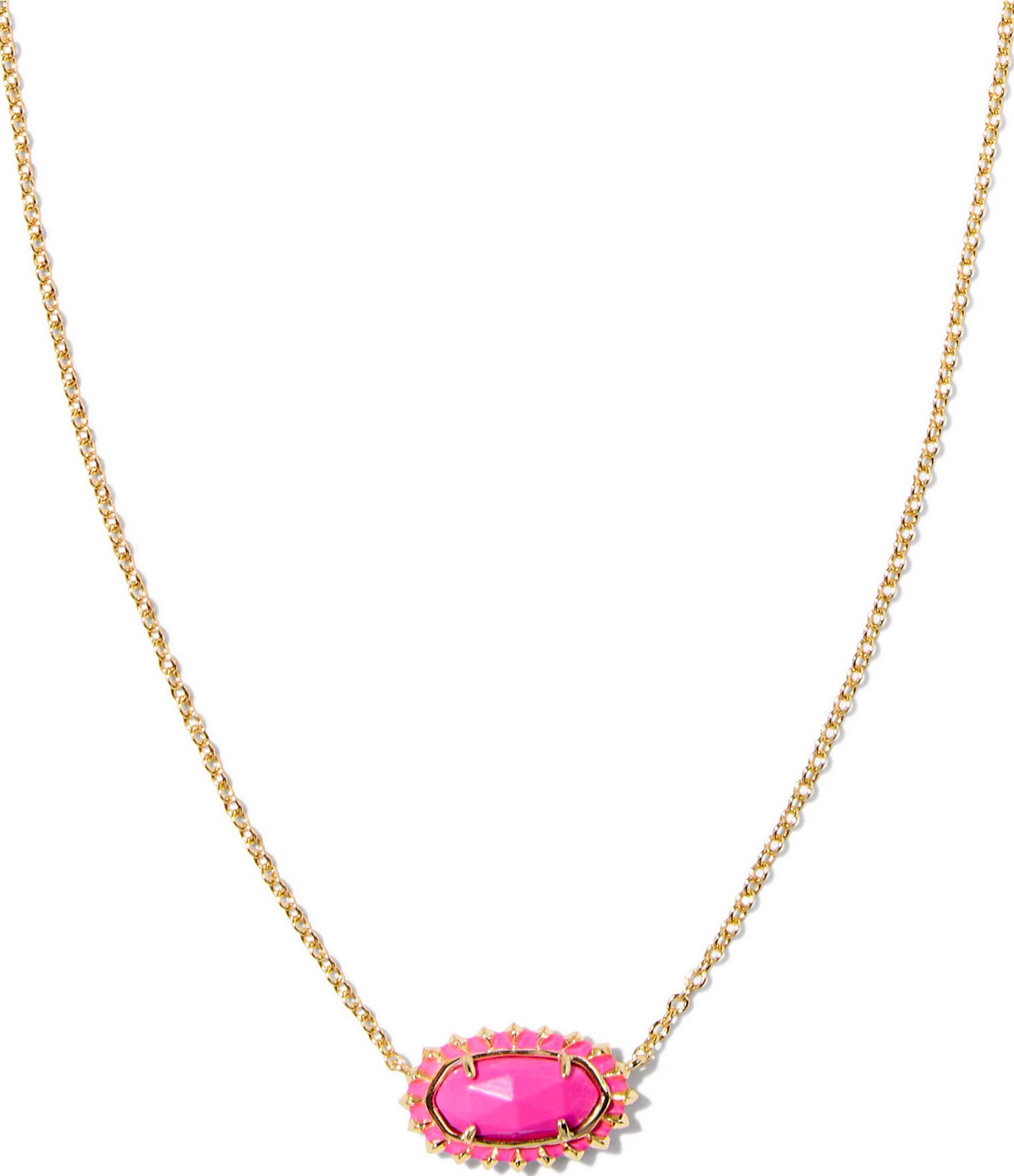 Kendra Scott Elisa Color Burst Frame Gold Short Pendant Necklace