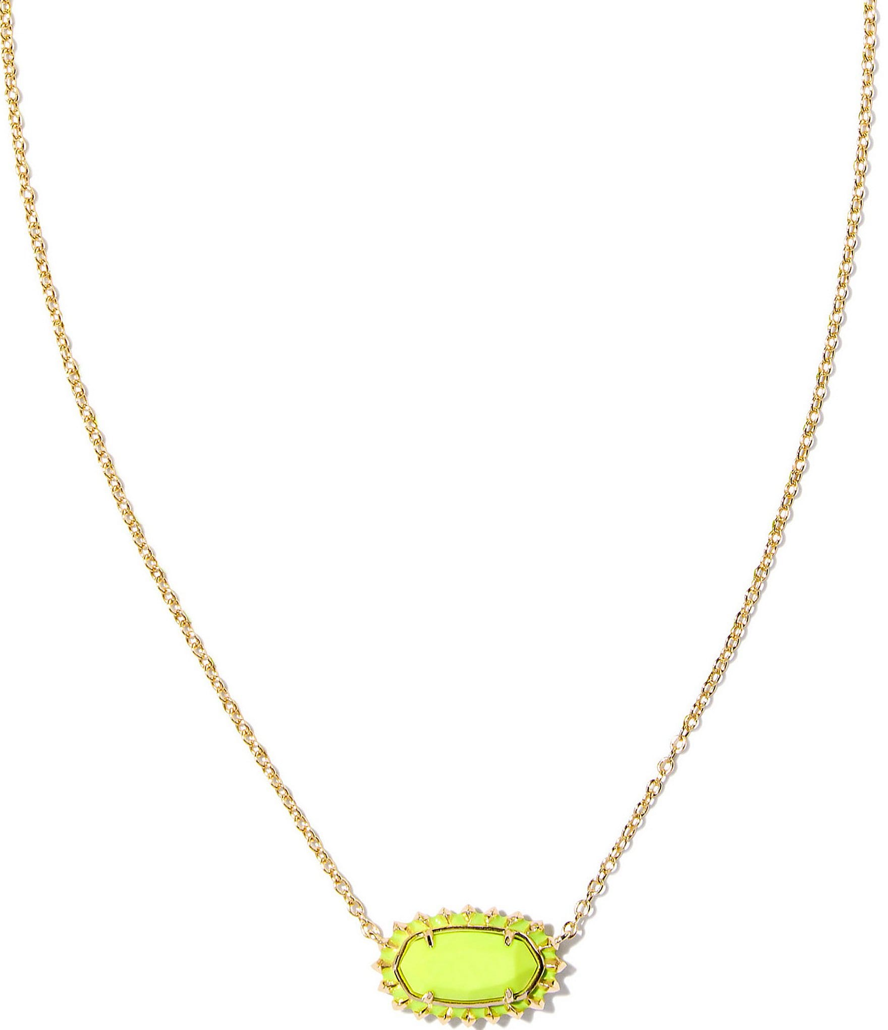 Kendra Scott Elisa Color Burst Frame Gold Short Pendant Necklace