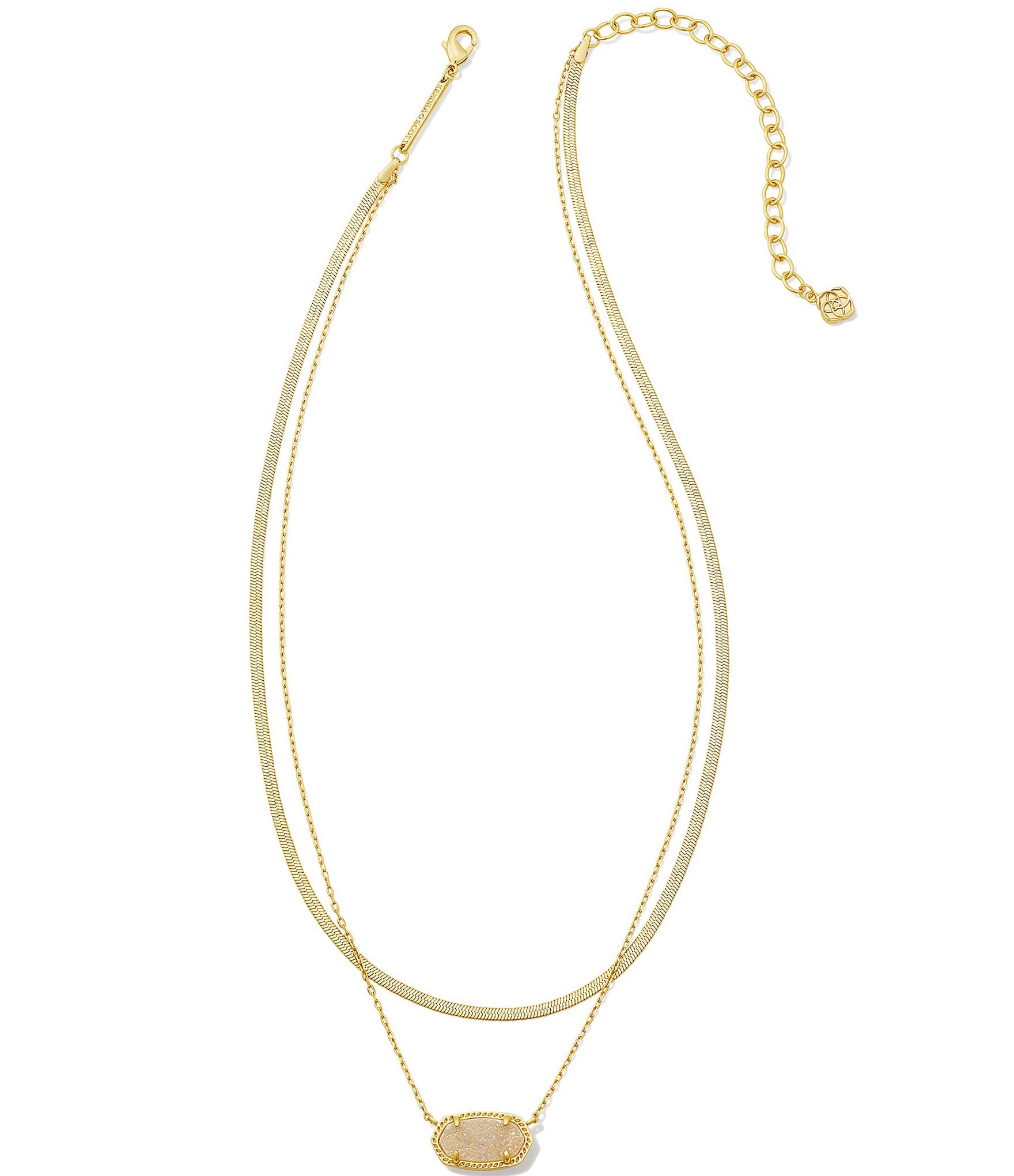 Kendra Scott Elisa Herringbone Short Multi Strand Necklace