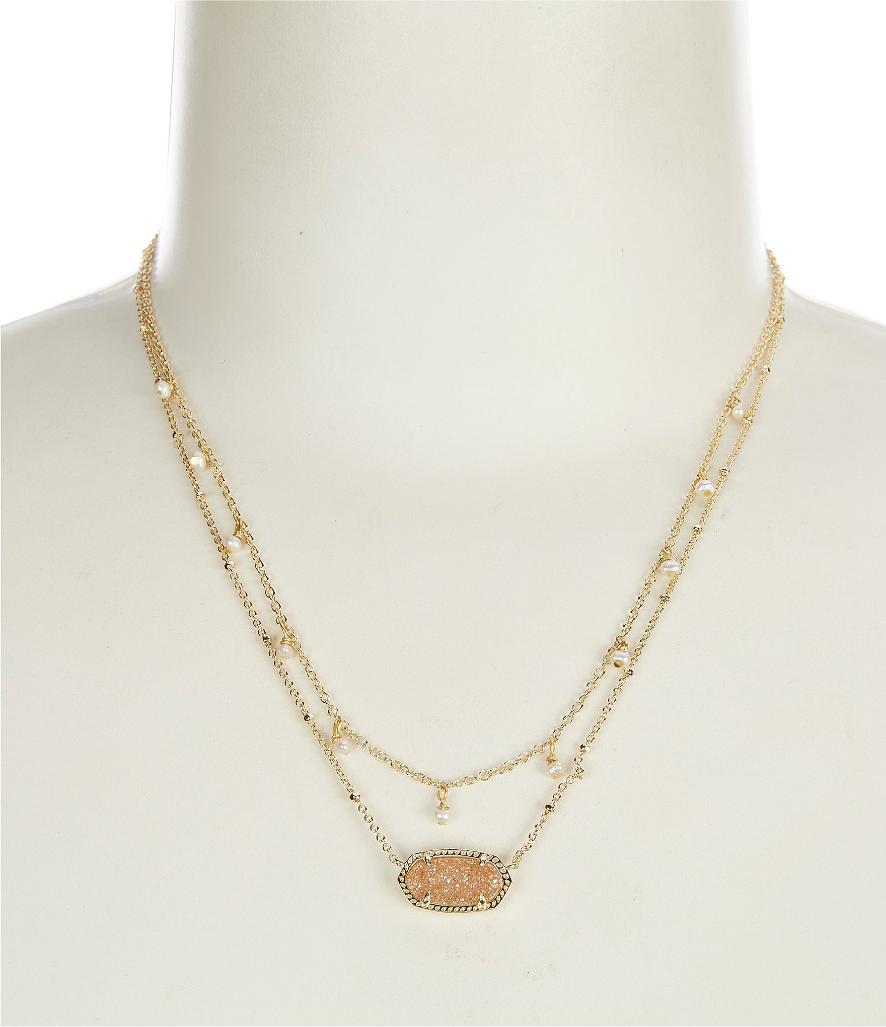 Kendra Scott Elisa Pearl Short Multi Strand Necklace