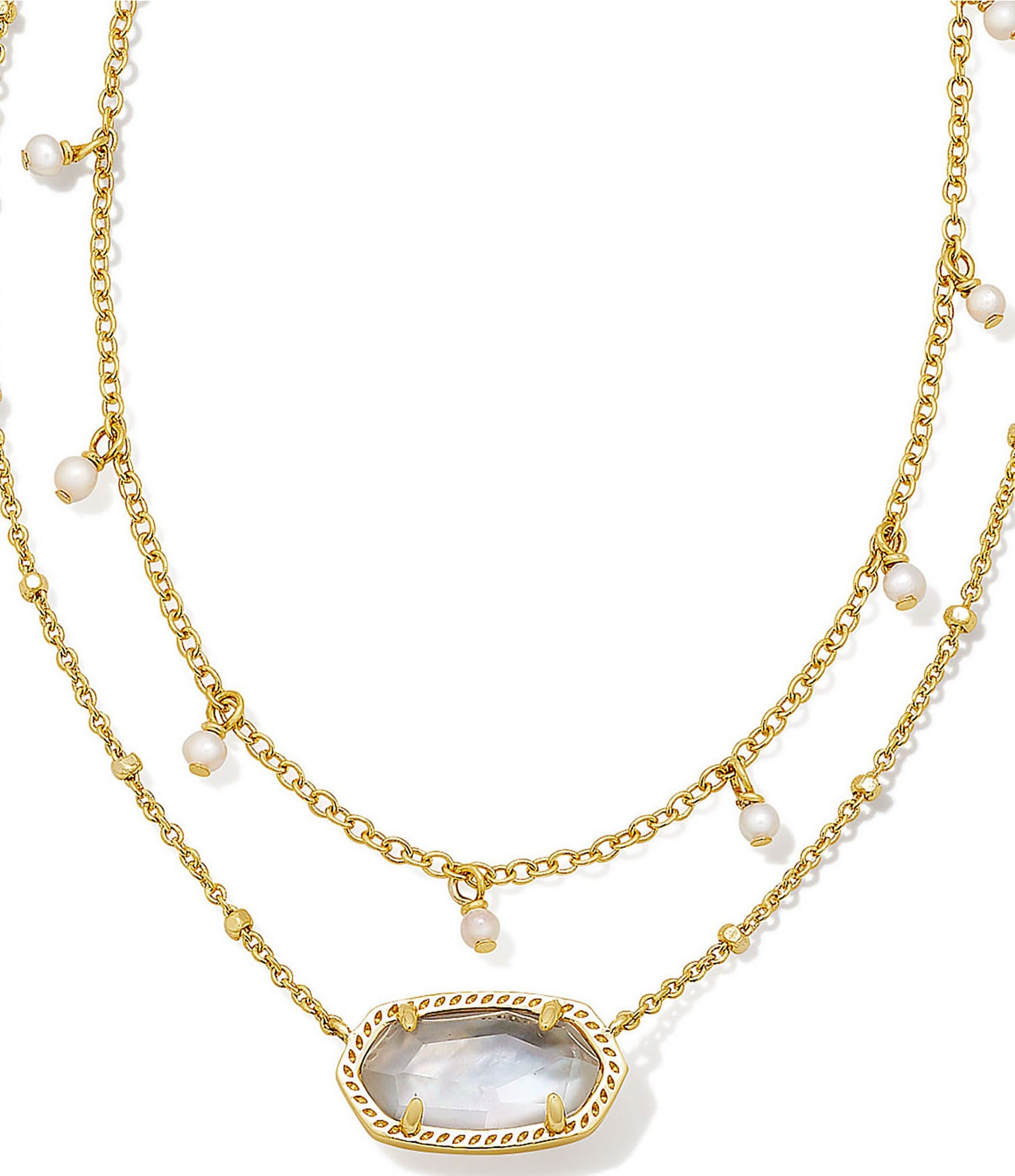 Kendra Scott Elisa Pearl Short Multi Strand Necklace