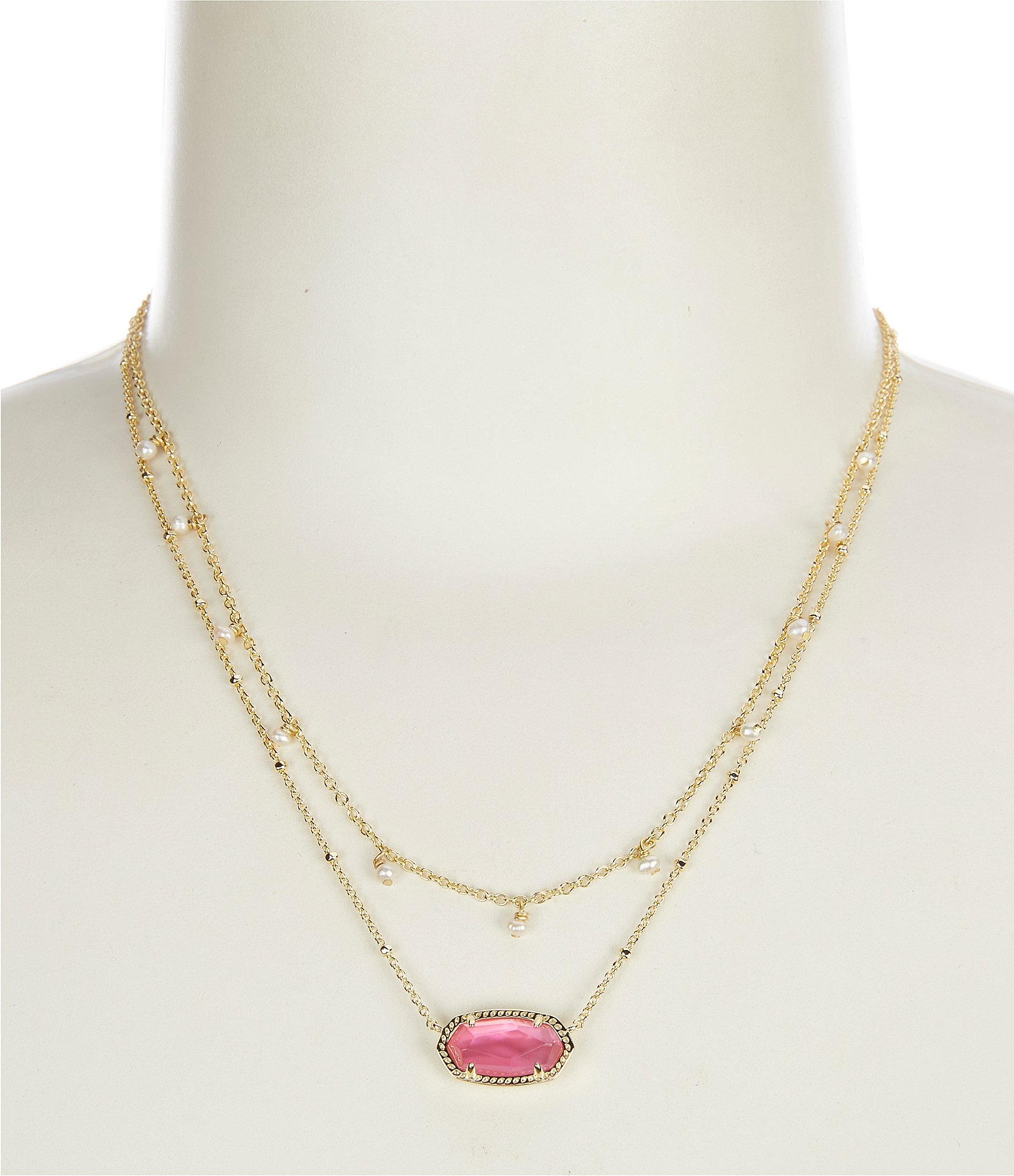 Kendra Scott Elisa Pearl Short Multi Strand Necklace