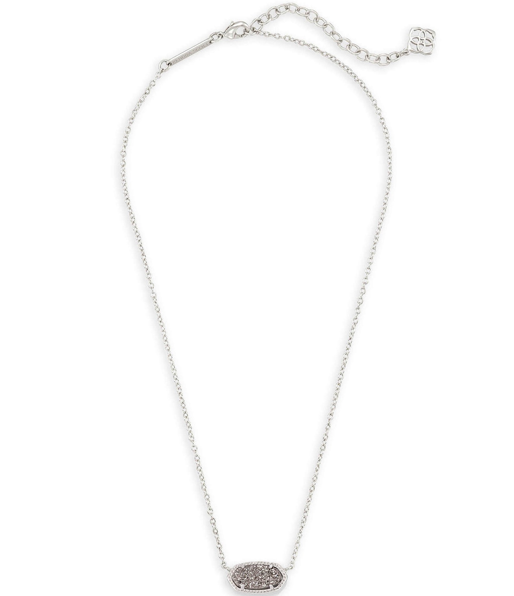 Kendra Scott Elisa Silver Drusy Pendant Necklace